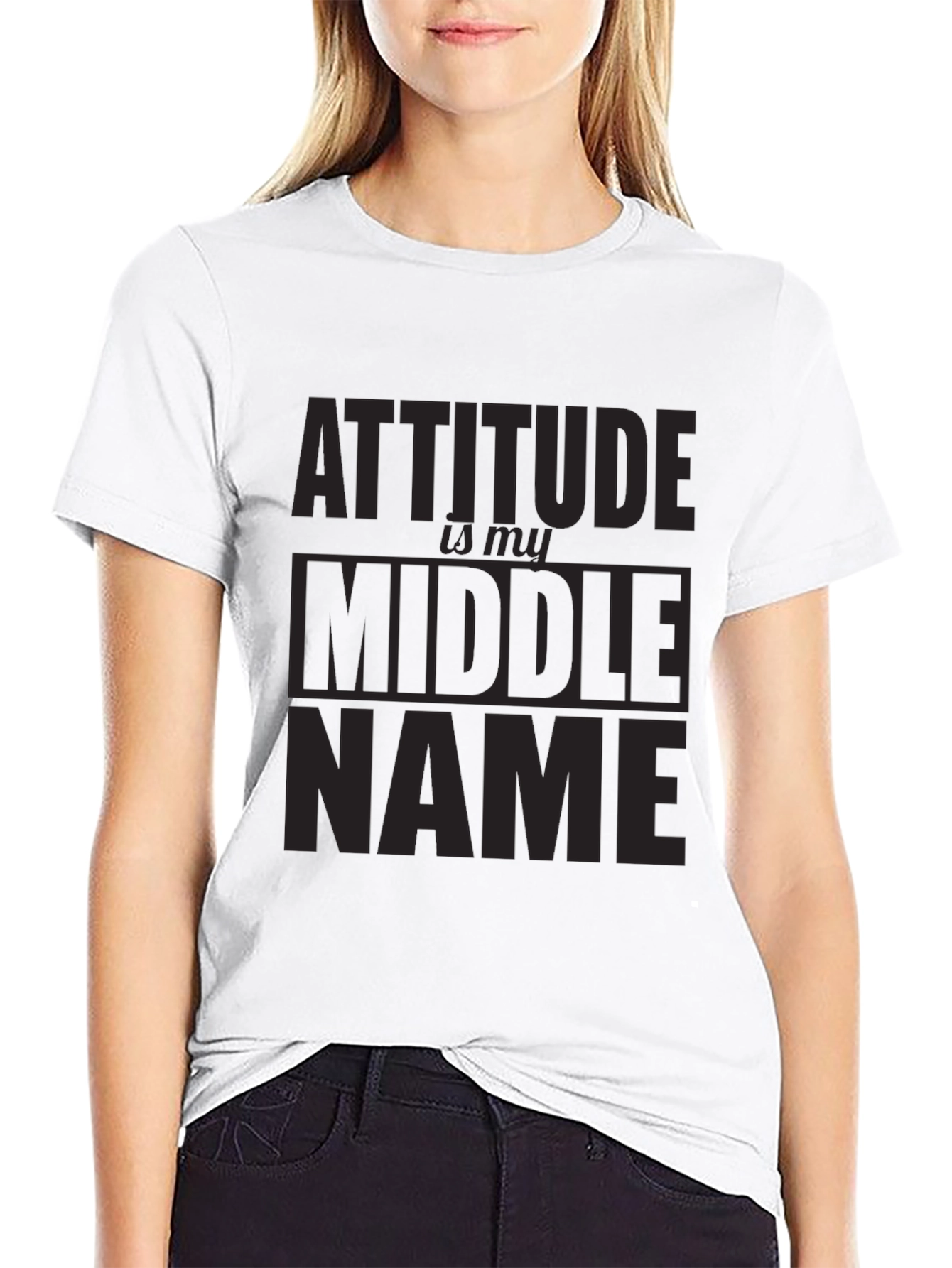 Attitude Middle Name Black T-Shirt