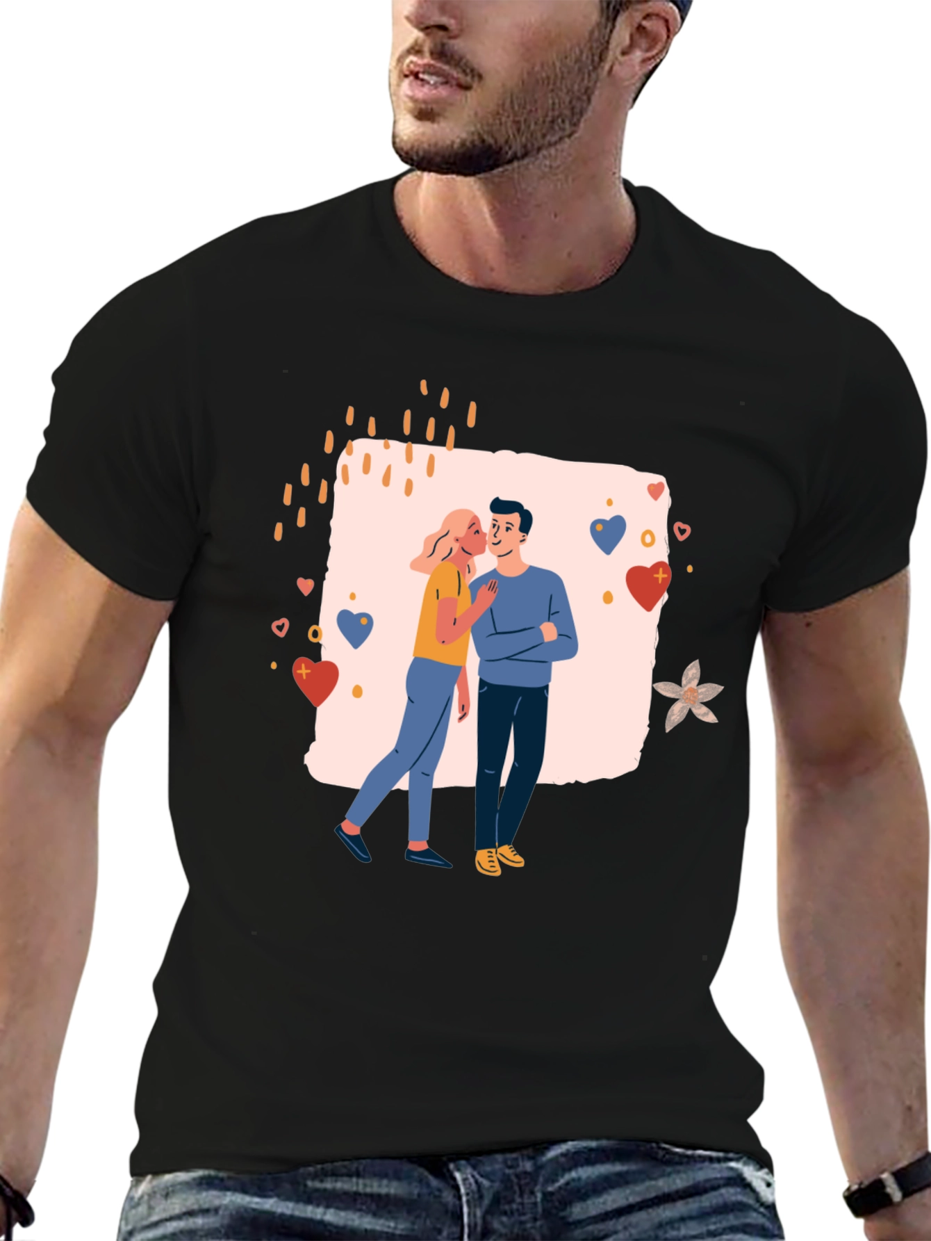 Couples Love Graphic T-Shirt - Romantic Design