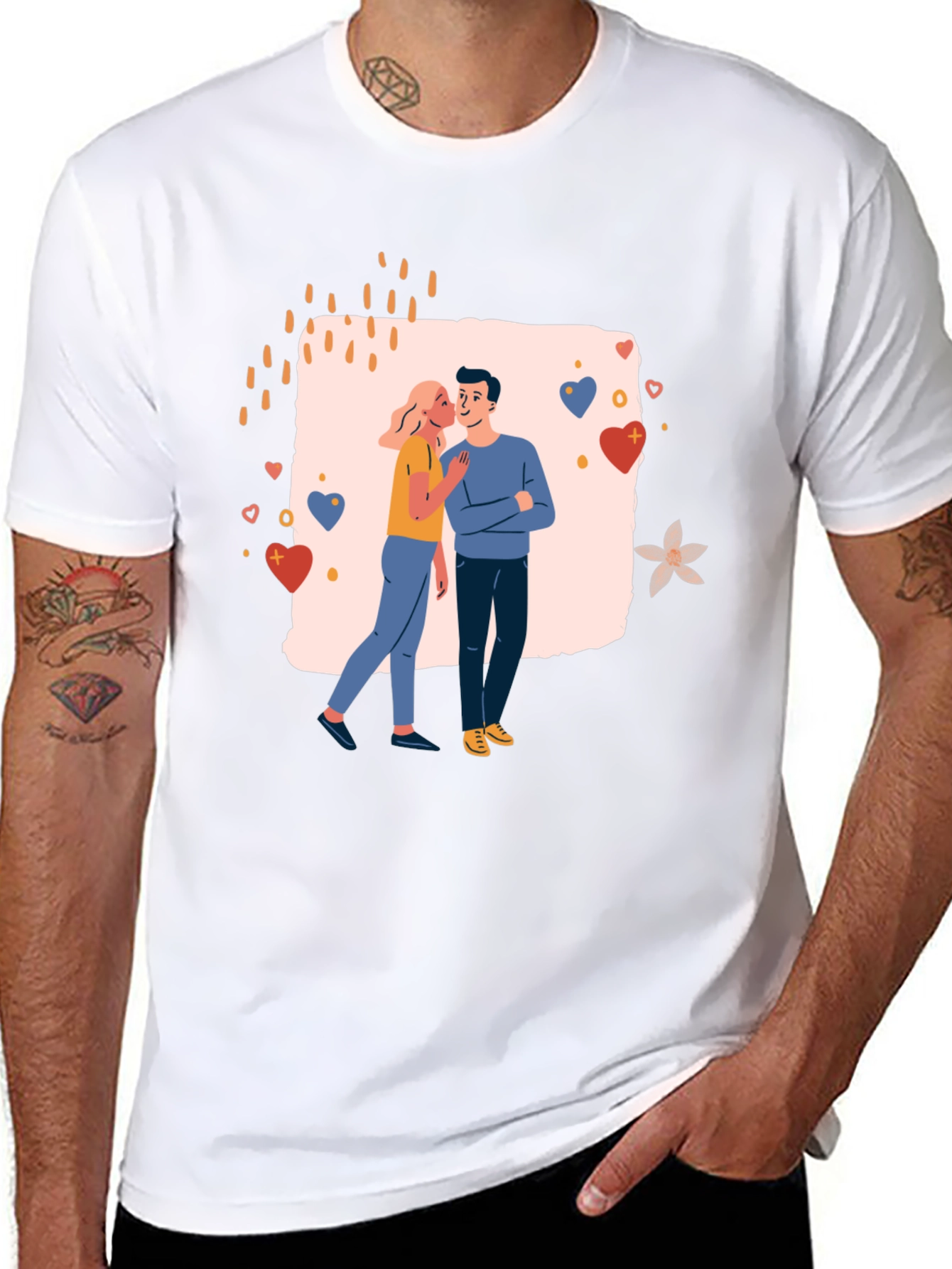 Couples Love Graphic T-Shirt - Romantic Design