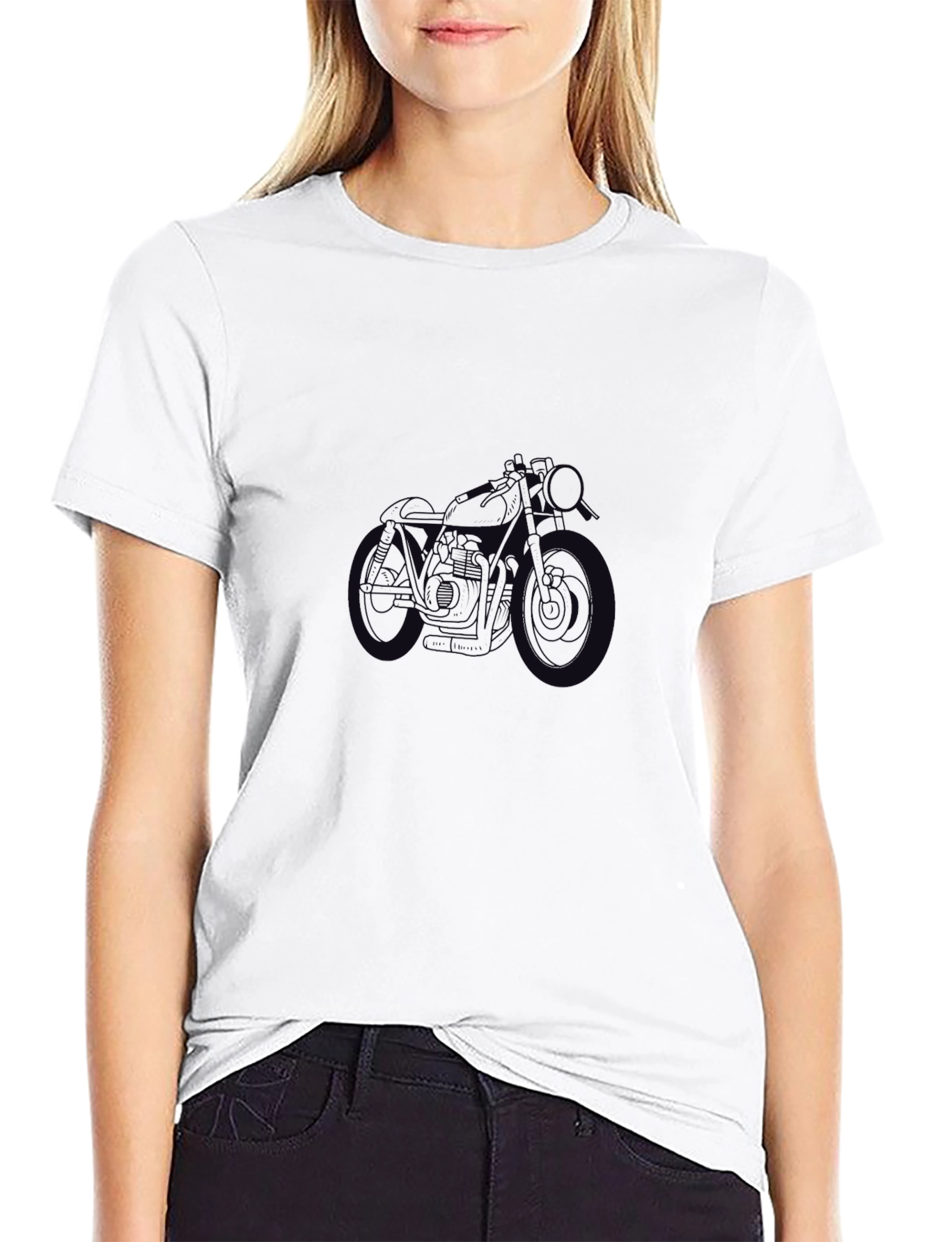 Black Motorcycle Graphic Tee - Stylish Rider Apparel
