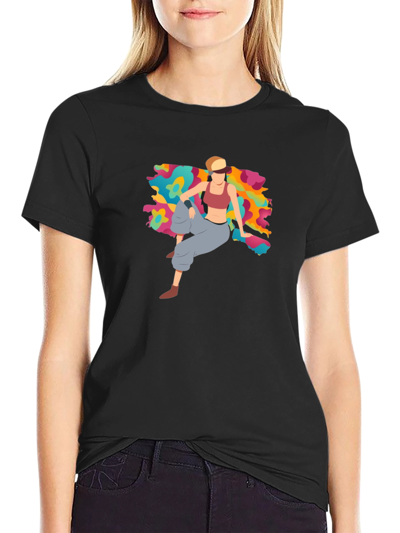 Trendy Graphic Tee - Abstract Woman Design