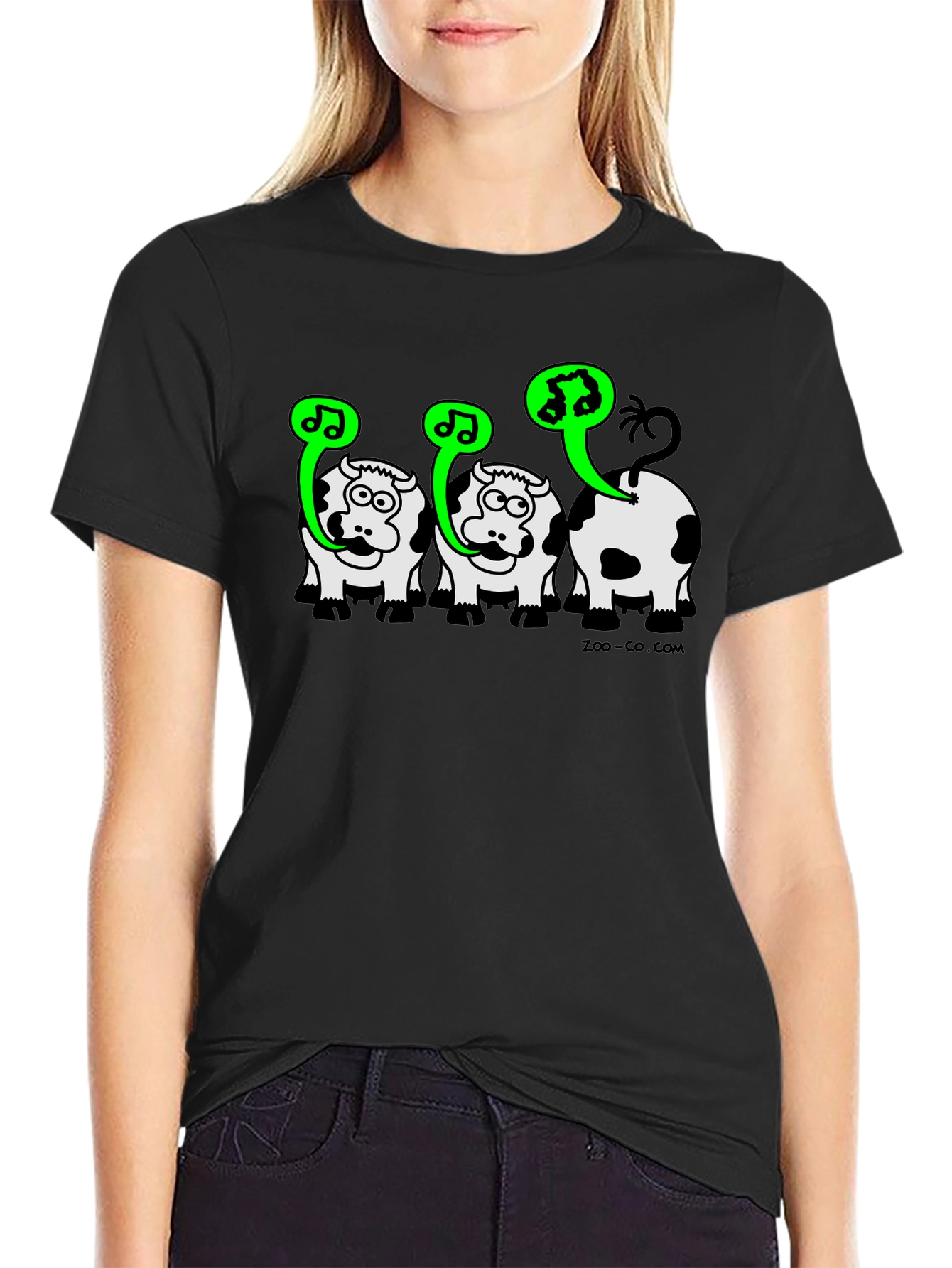 Singing Cow Graphic Tee - Black Unisex T-Shirt