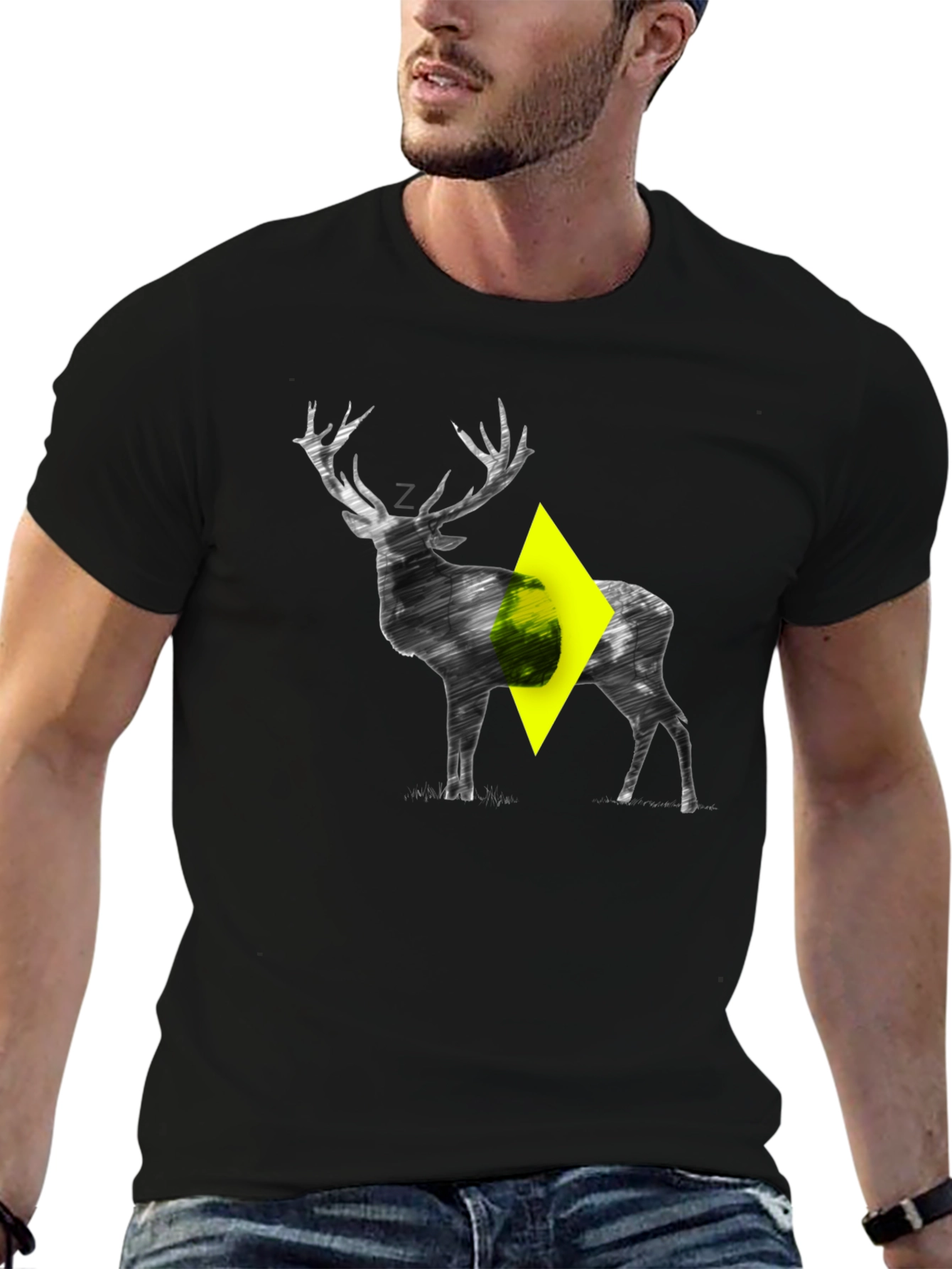 Stylized Deer Graphic T-Shirt