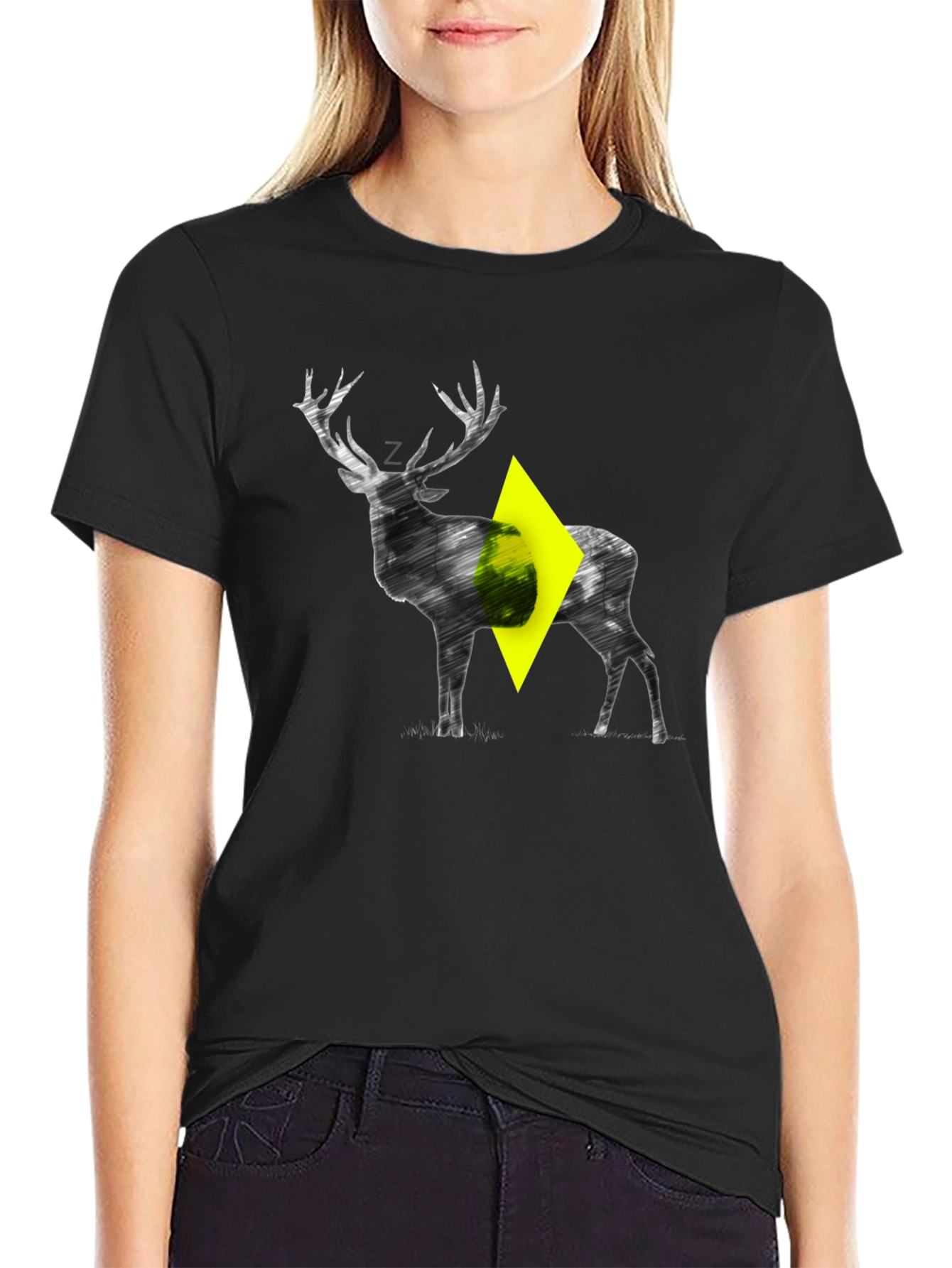 Stylized Deer Graphic T-Shirt