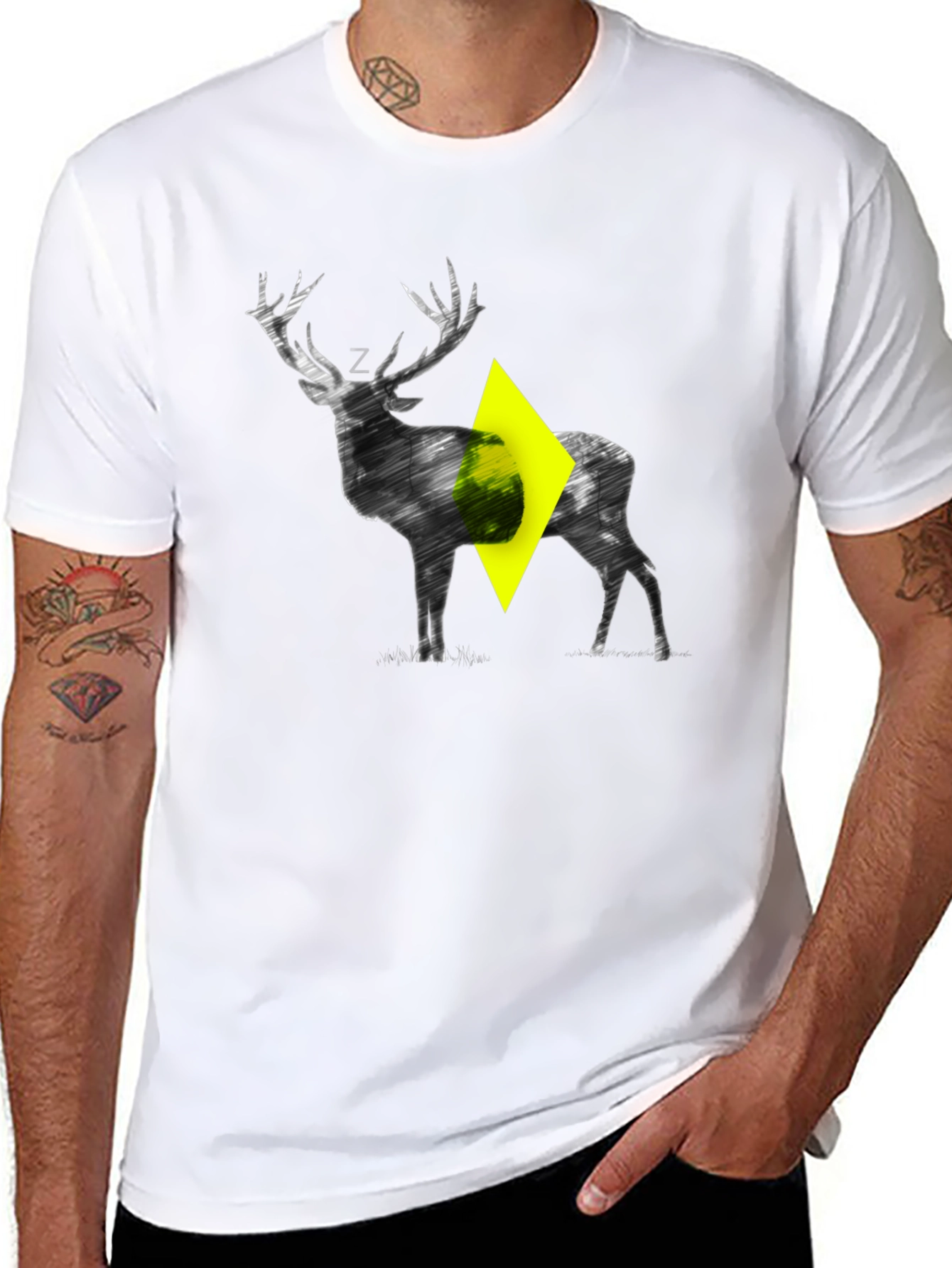 Stylized Deer Graphic T-Shirt