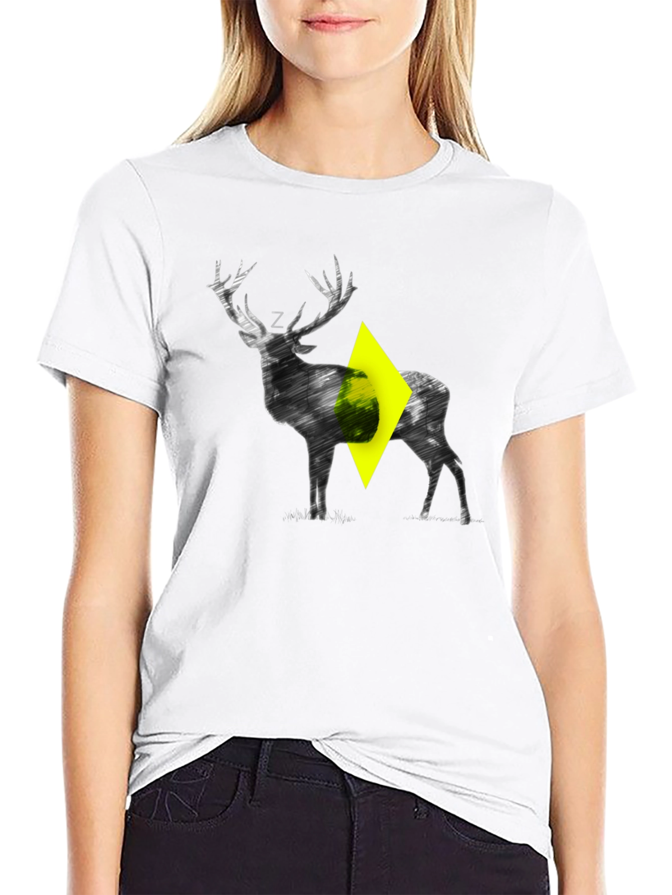 Stylized Deer Graphic T-Shirt