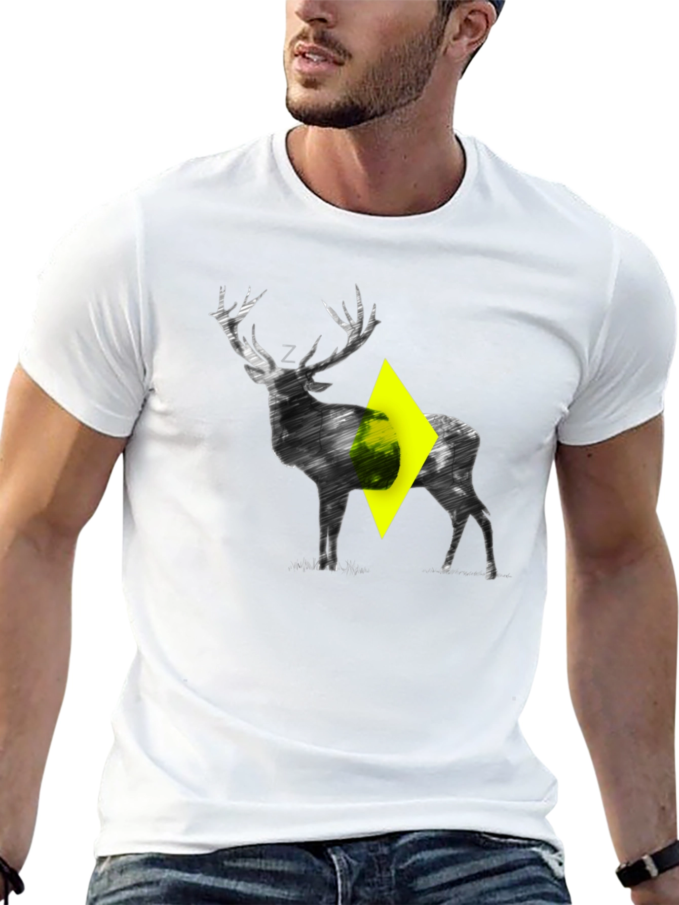 Stylized Deer Graphic T-Shirt