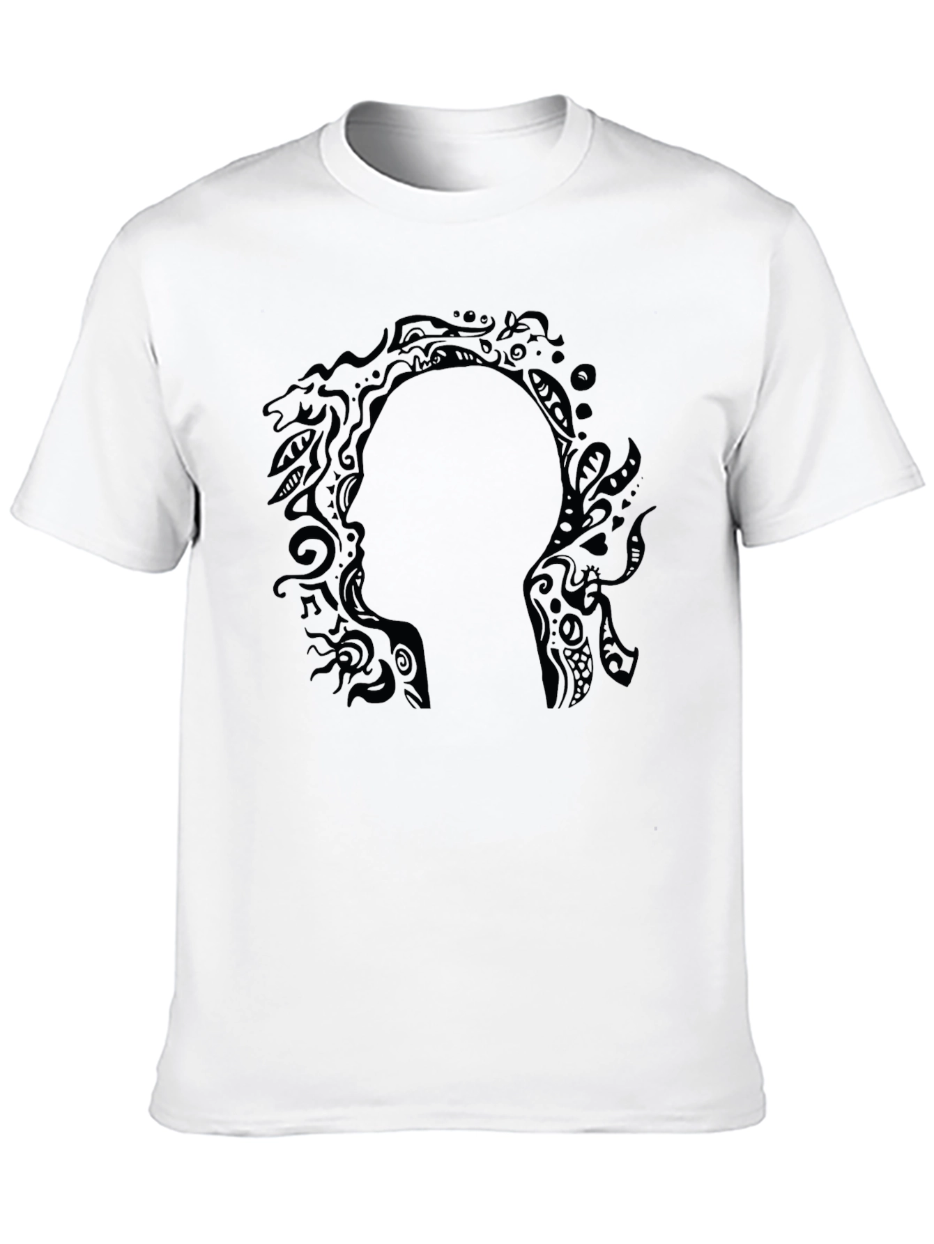 Abstract Silhouette Graphic Black T-Shirt
