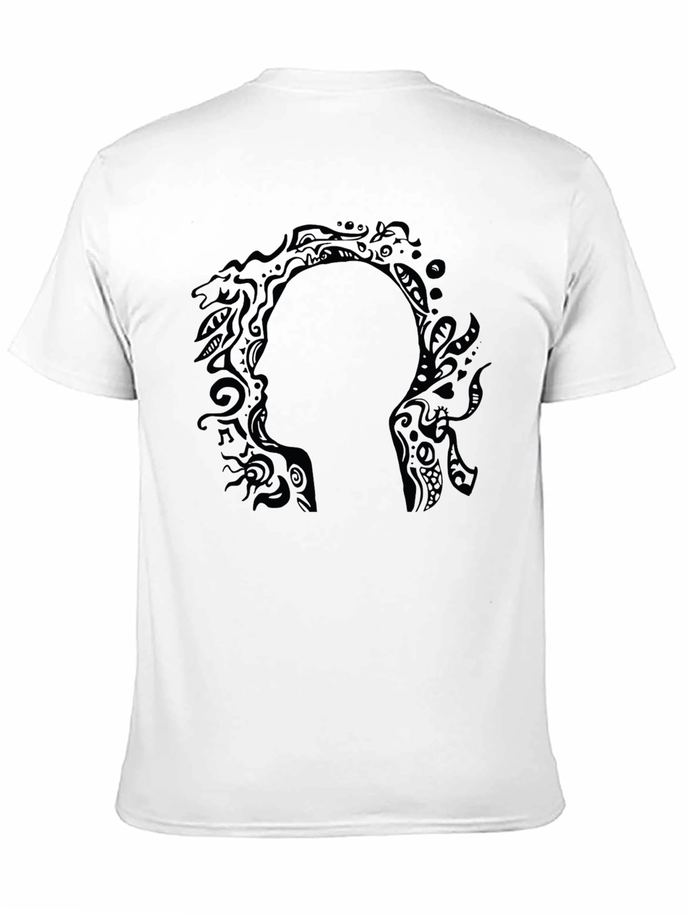 Abstract Silhouette Graphic Black T-Shirt