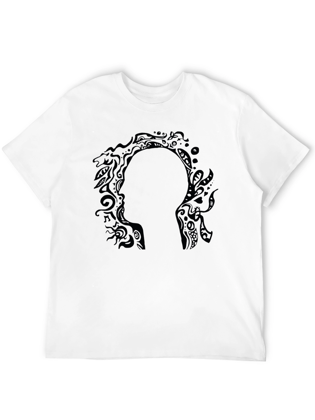 Abstract Silhouette Graphic Black T-Shirt