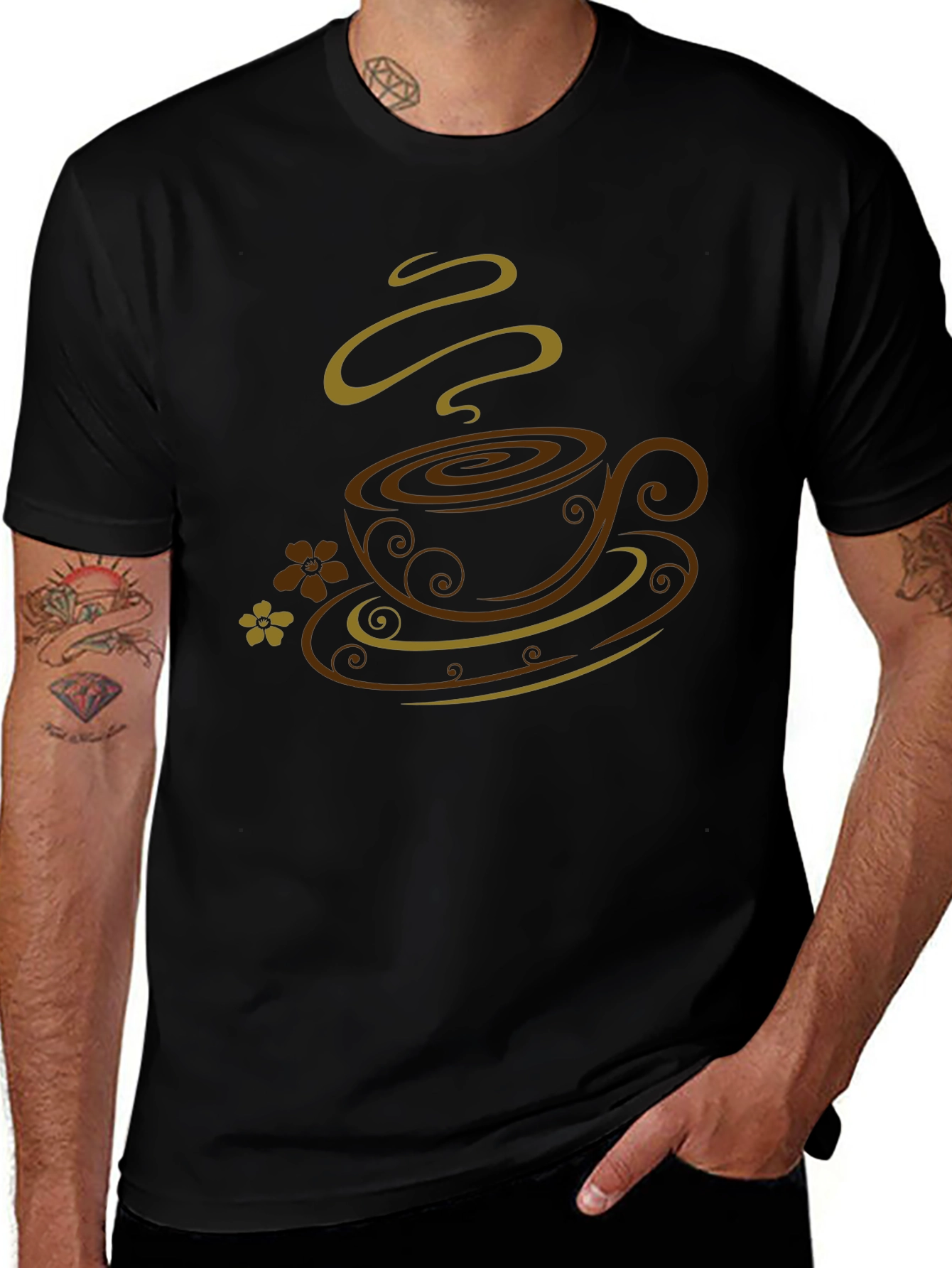 Coffee Cup Graphic Tee - Stylish Black T-Shirt