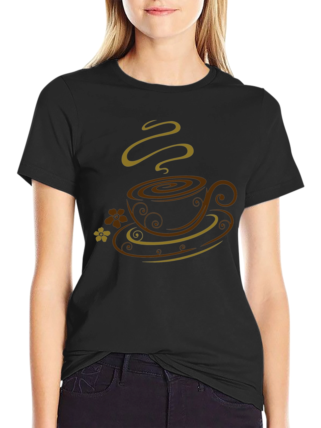 Coffee Cup Graphic Tee - Stylish Black T-Shirt