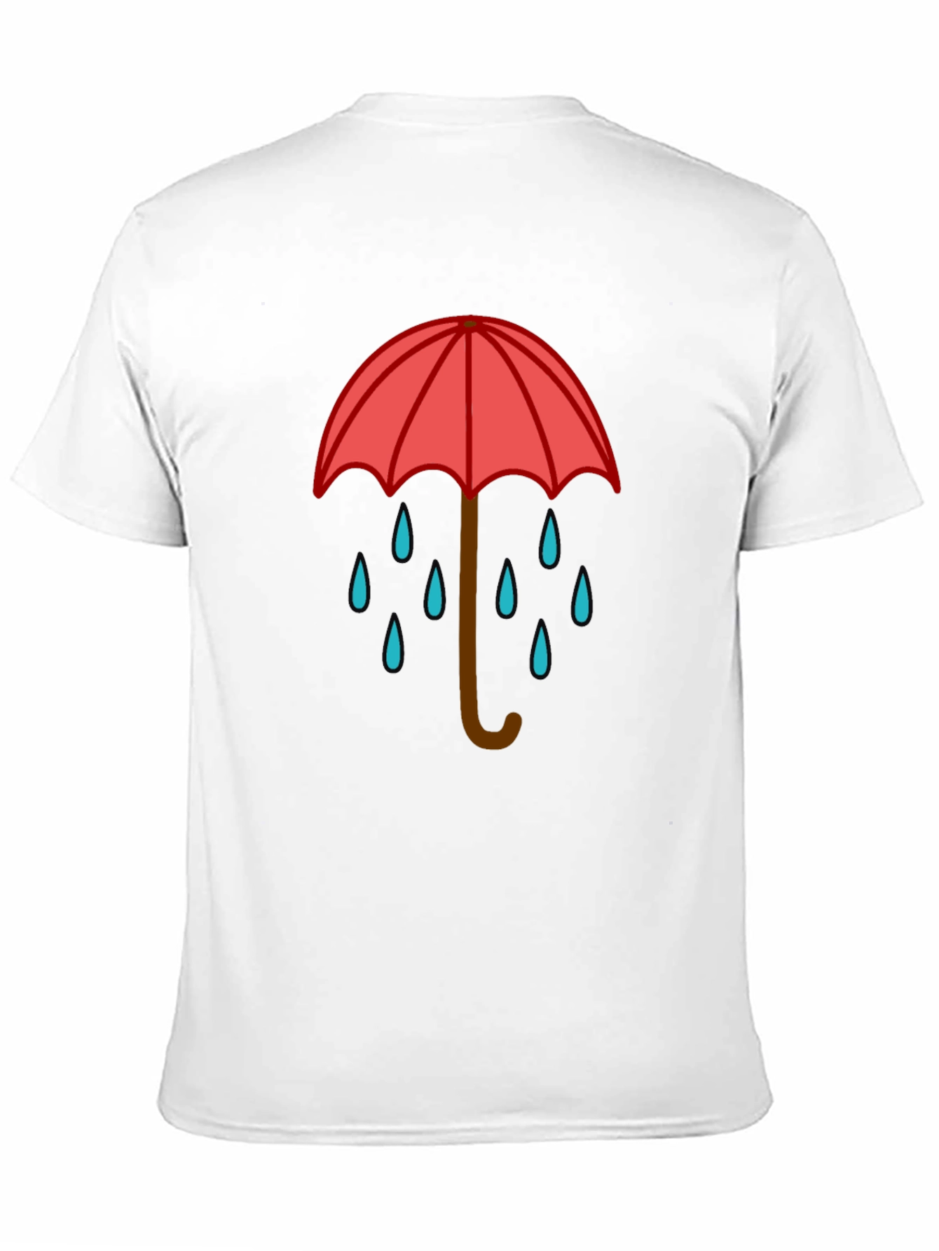 Rainy Day Umbrella Graphic Tee - Black Casual T-Shirt