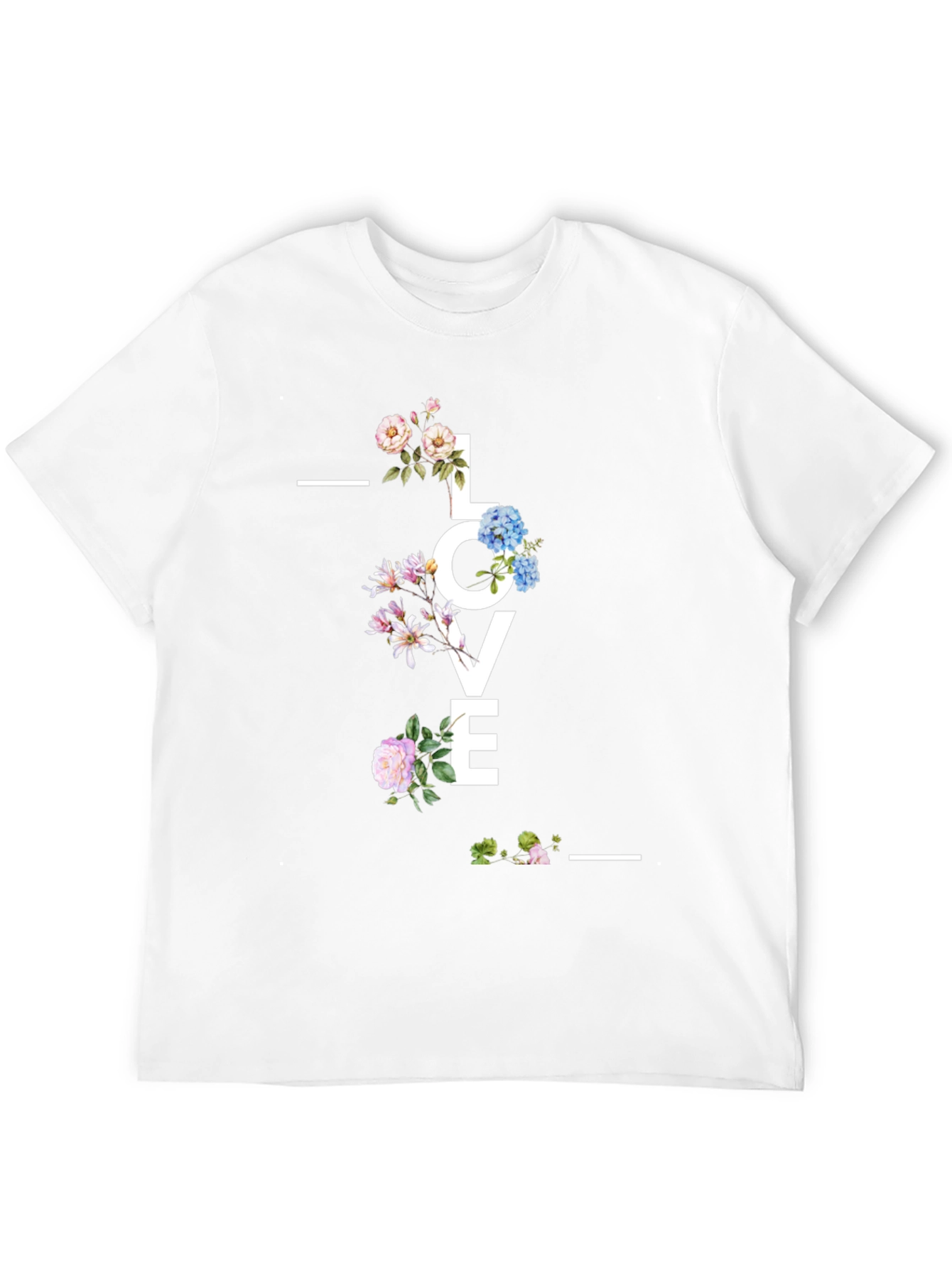Floral LOVE Graphic Black T-Shirt