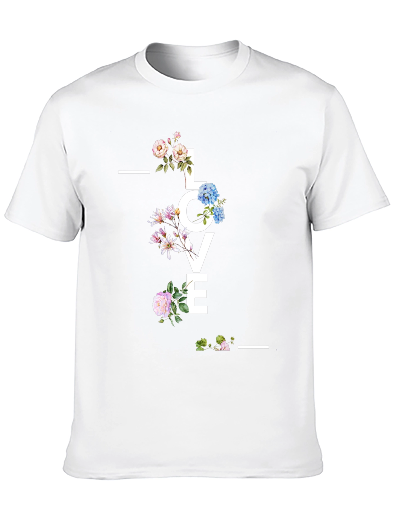 Floral LOVE Graphic Black T-Shirt