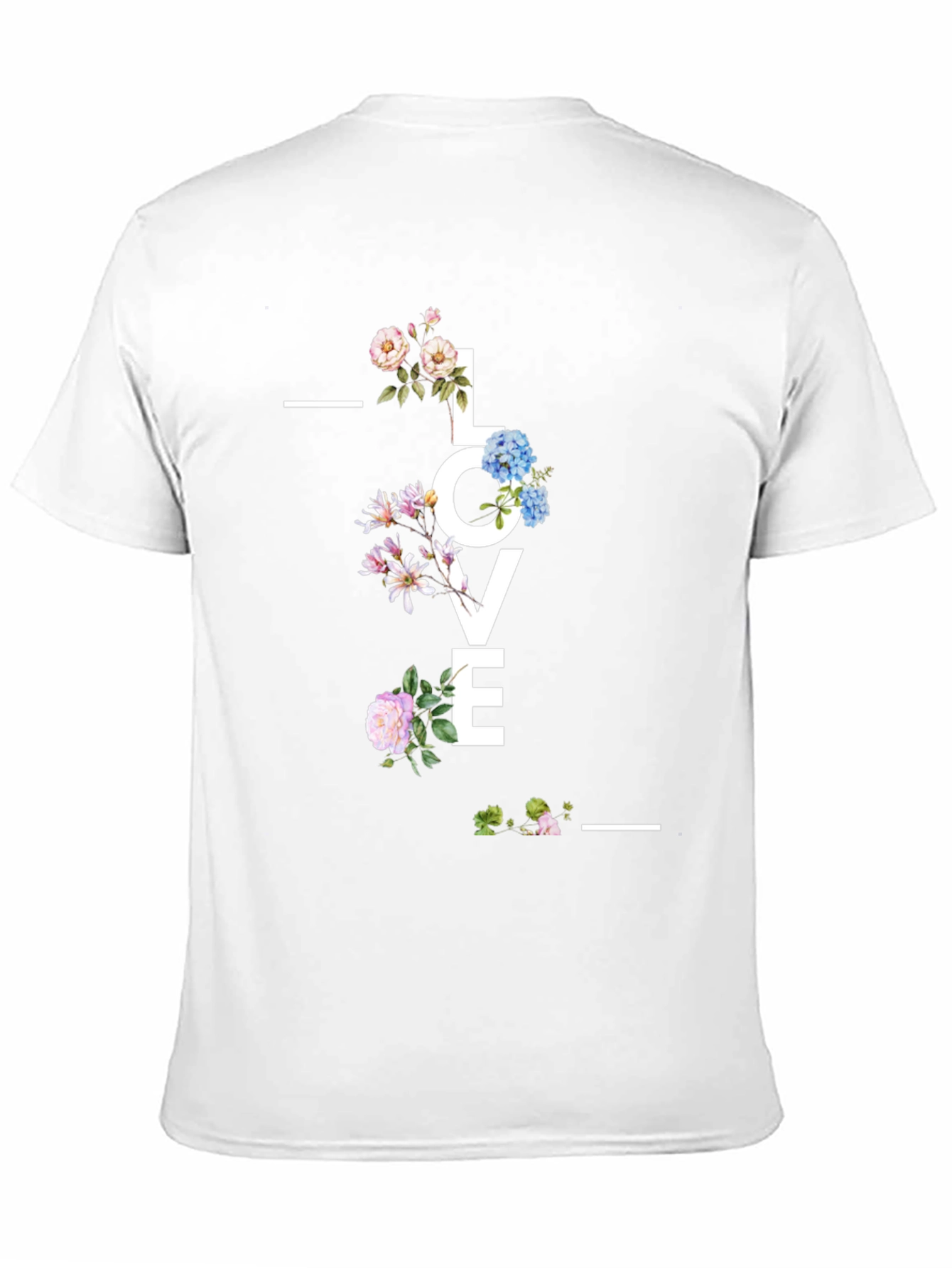 Floral LOVE Graphic Black T-Shirt