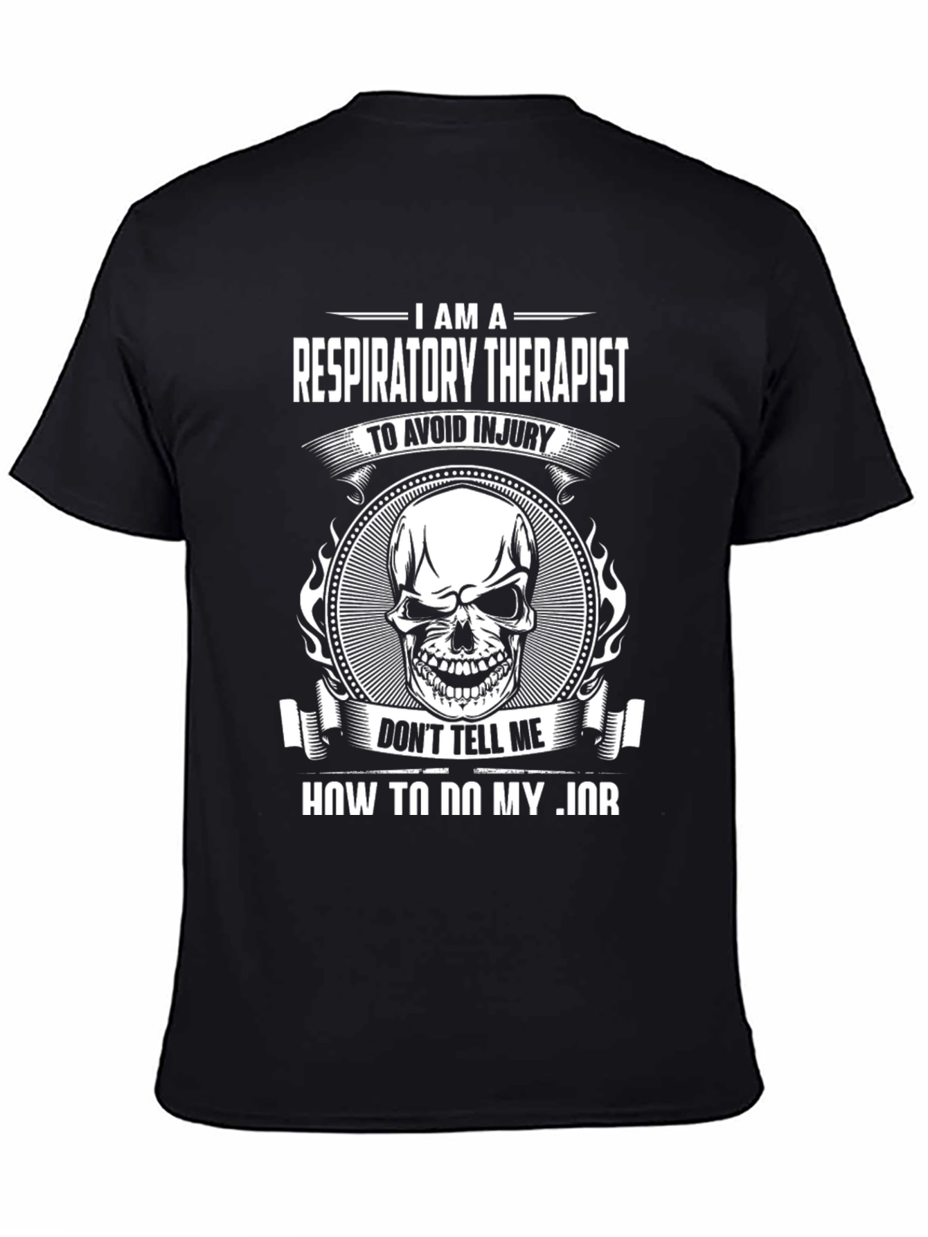 Respiratory Therapist Skull Graphic T-Shirt