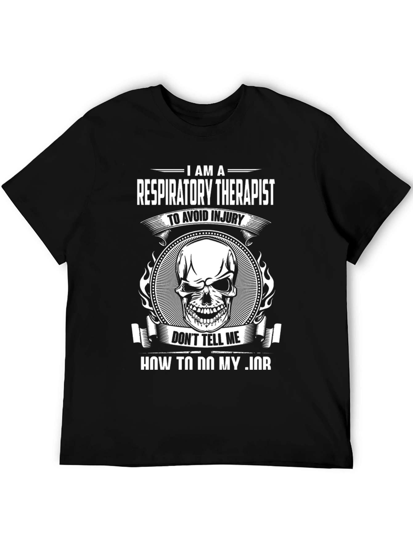 Respiratory Therapist Skull Graphic T-Shirt