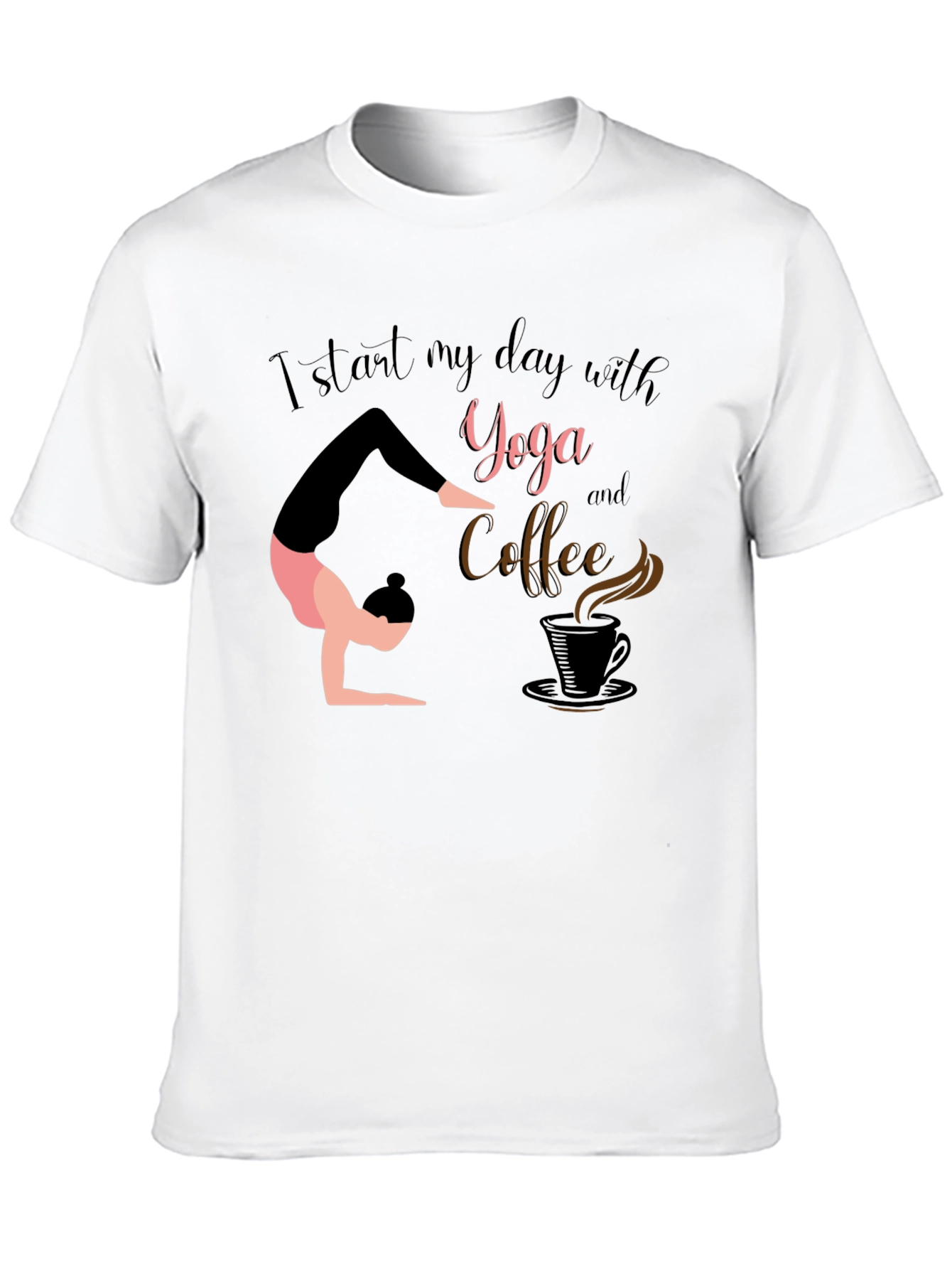 Yoga & Coffee T-Shirt - Start Your Day Right!