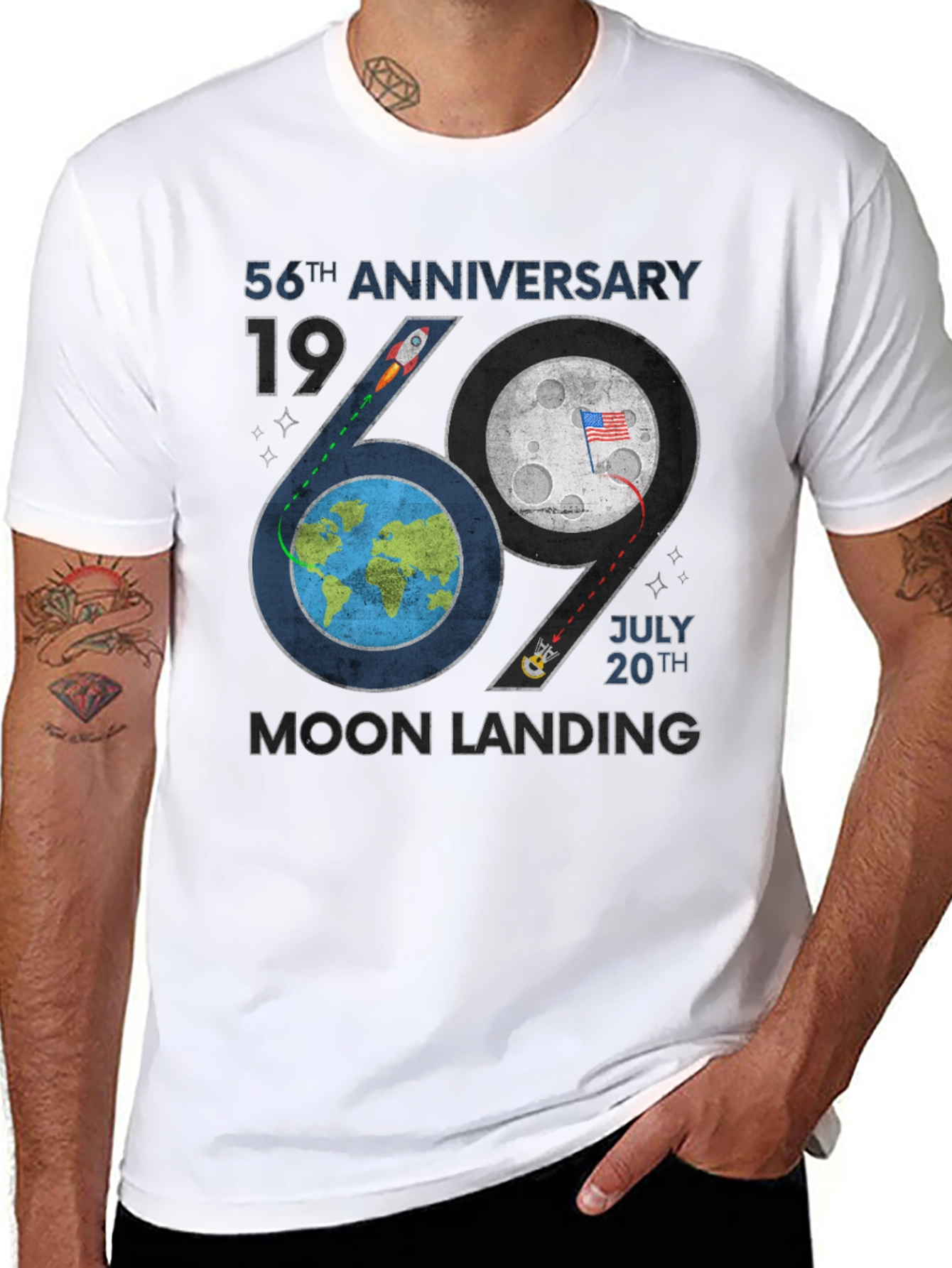 Moon Landing 56th Anniversary Graphic T-Shirt