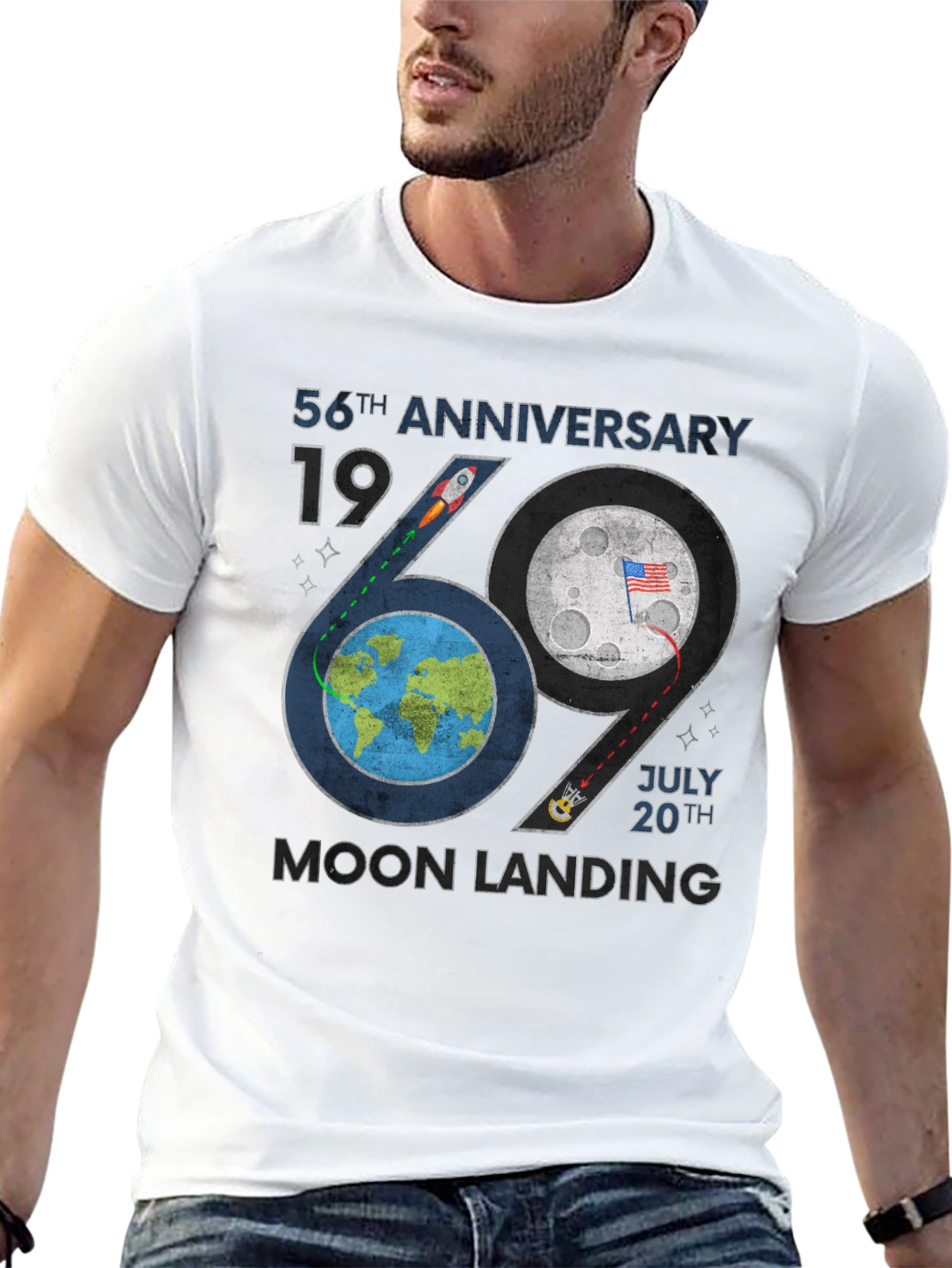 Moon Landing 56th Anniversary Graphic T-Shirt