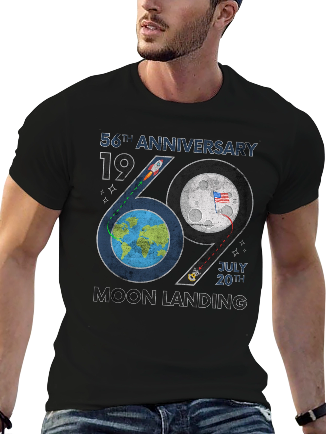 Moon Landing 56th Anniversary Graphic T-Shirt