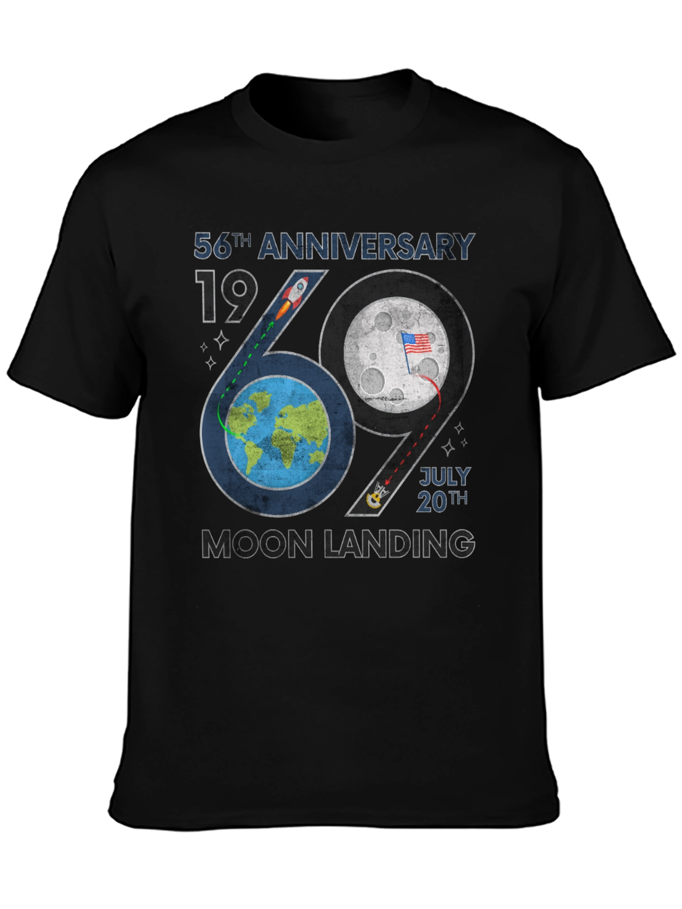 Moon Landing 56th Anniversary Graphic T-Shirt