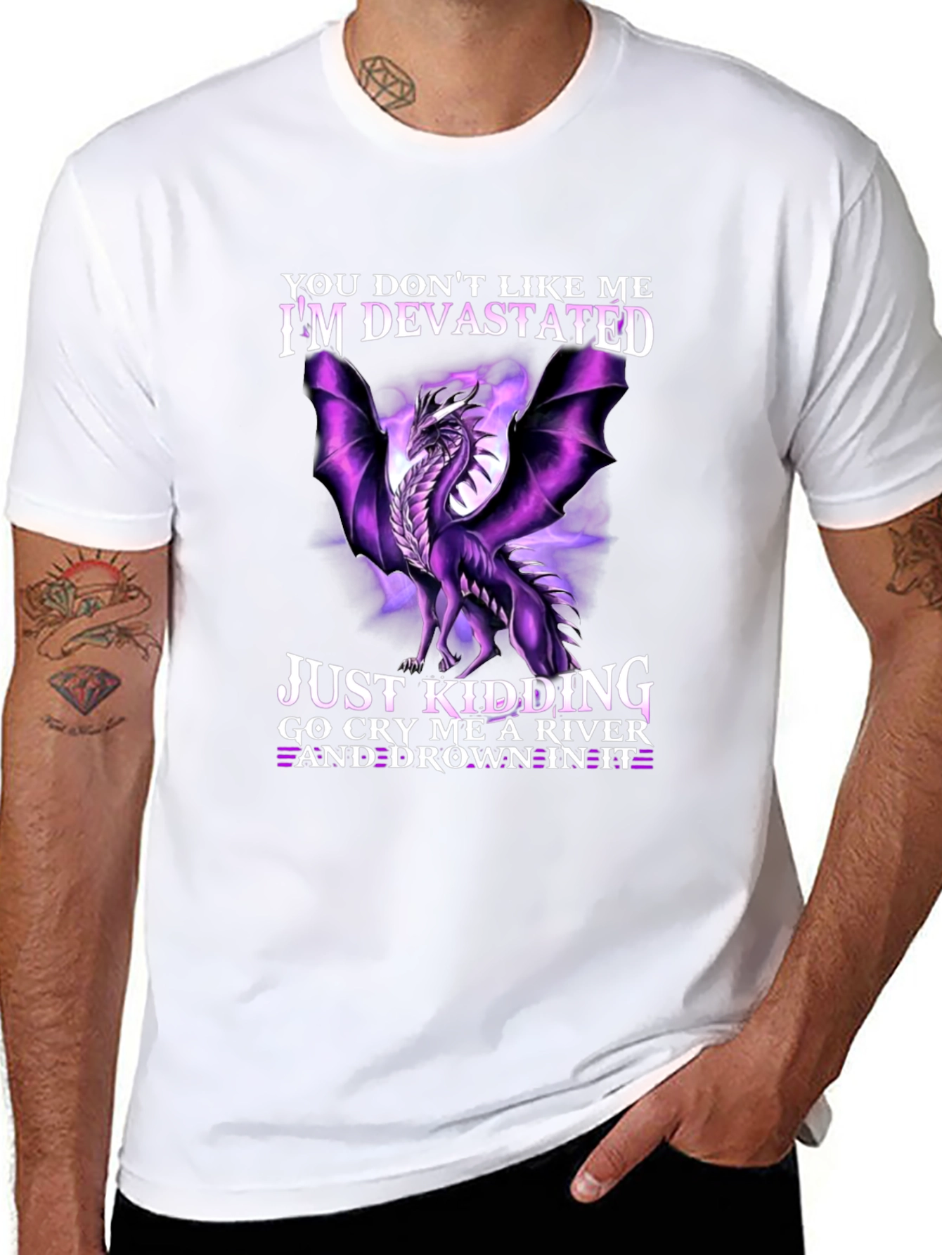 Devastated Dragon Graphic Tee - Cry Me a River