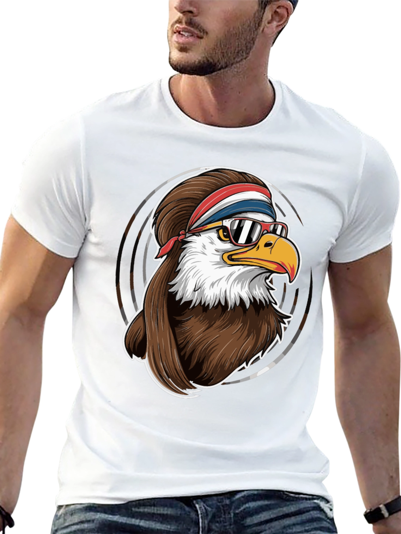 Cool Eagle Graphic Tee - Retro Style