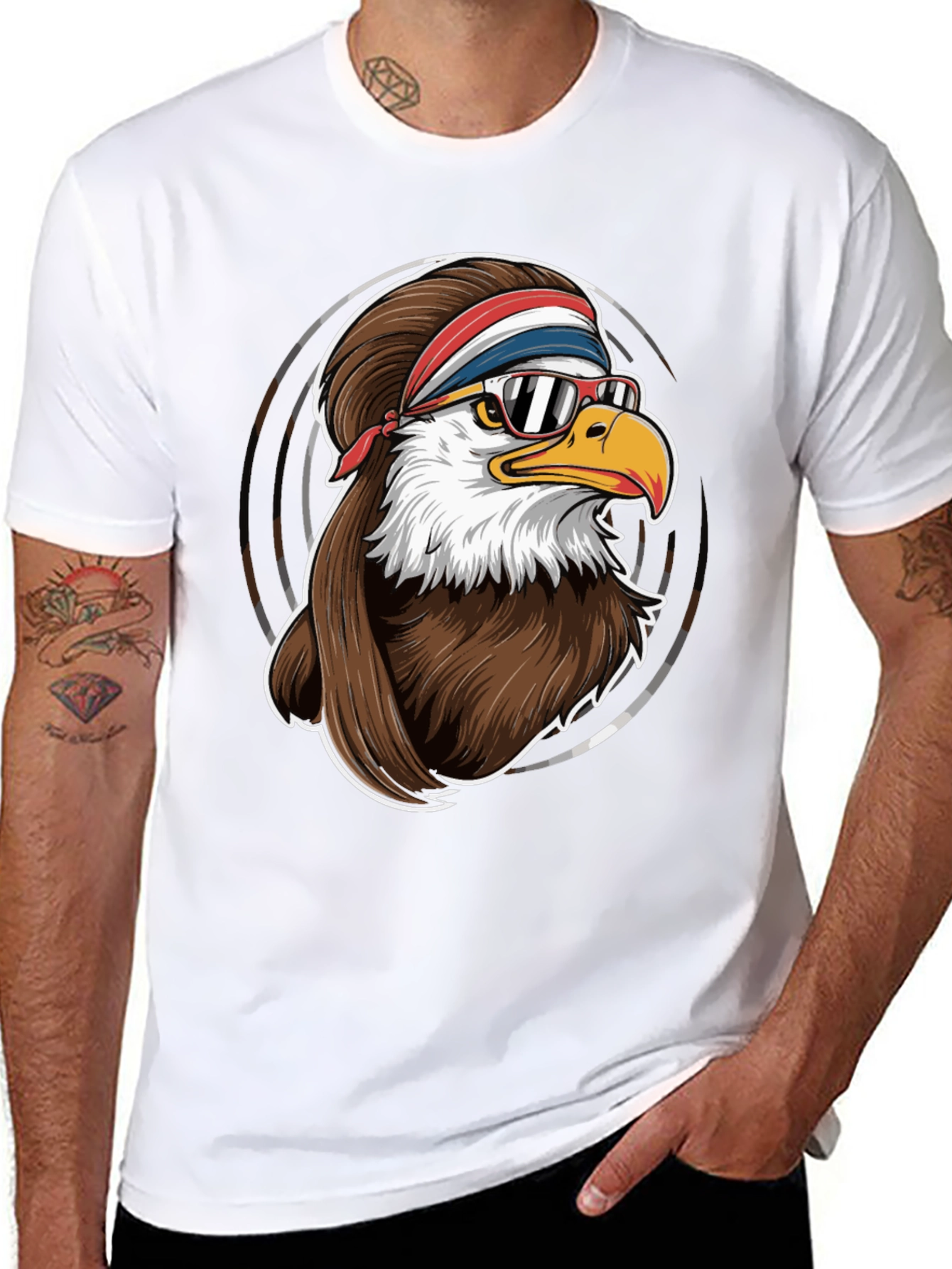 Cool Eagle Graphic Tee - Retro Style