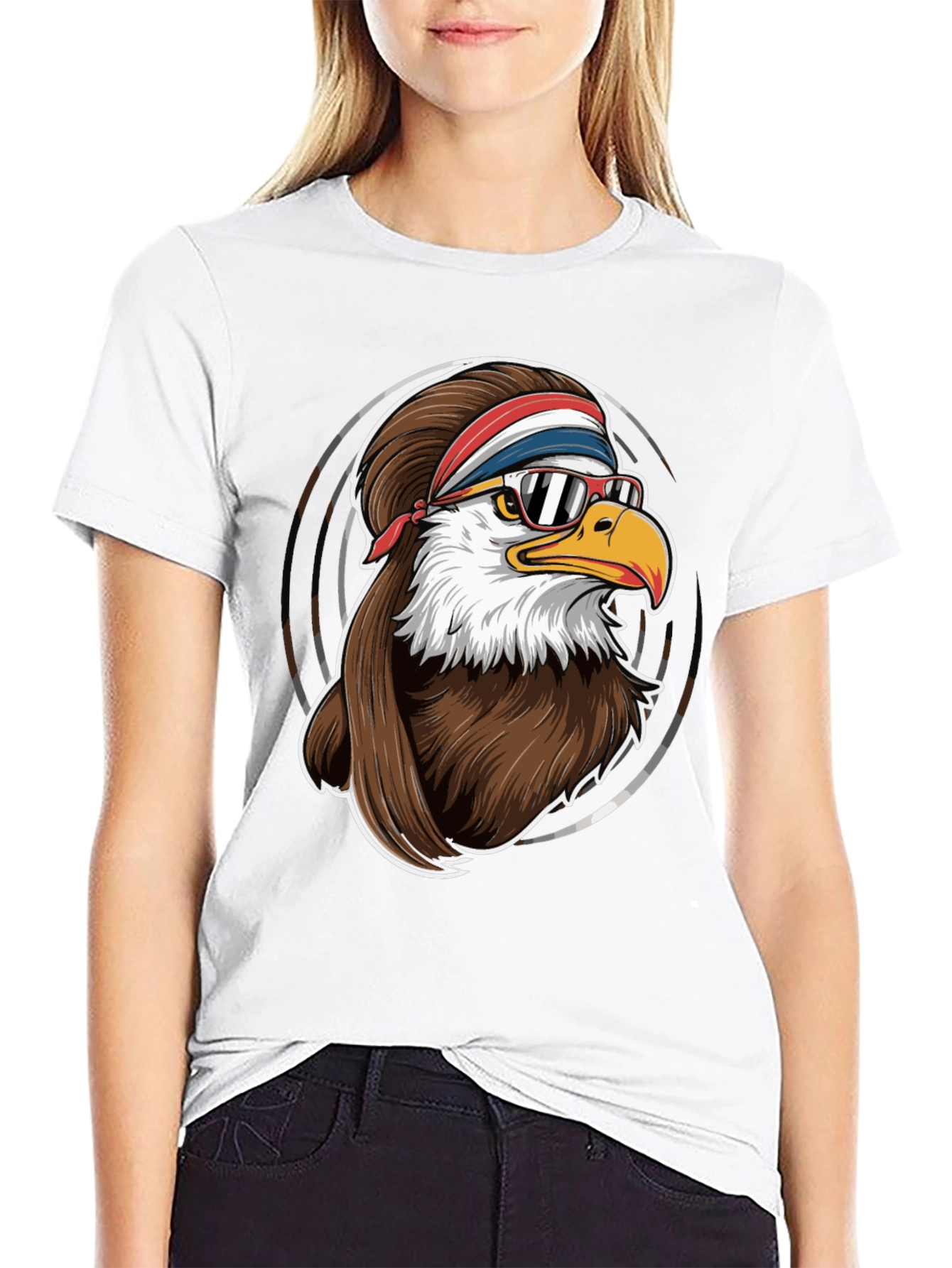 Cool Eagle Graphic Tee - Retro Style