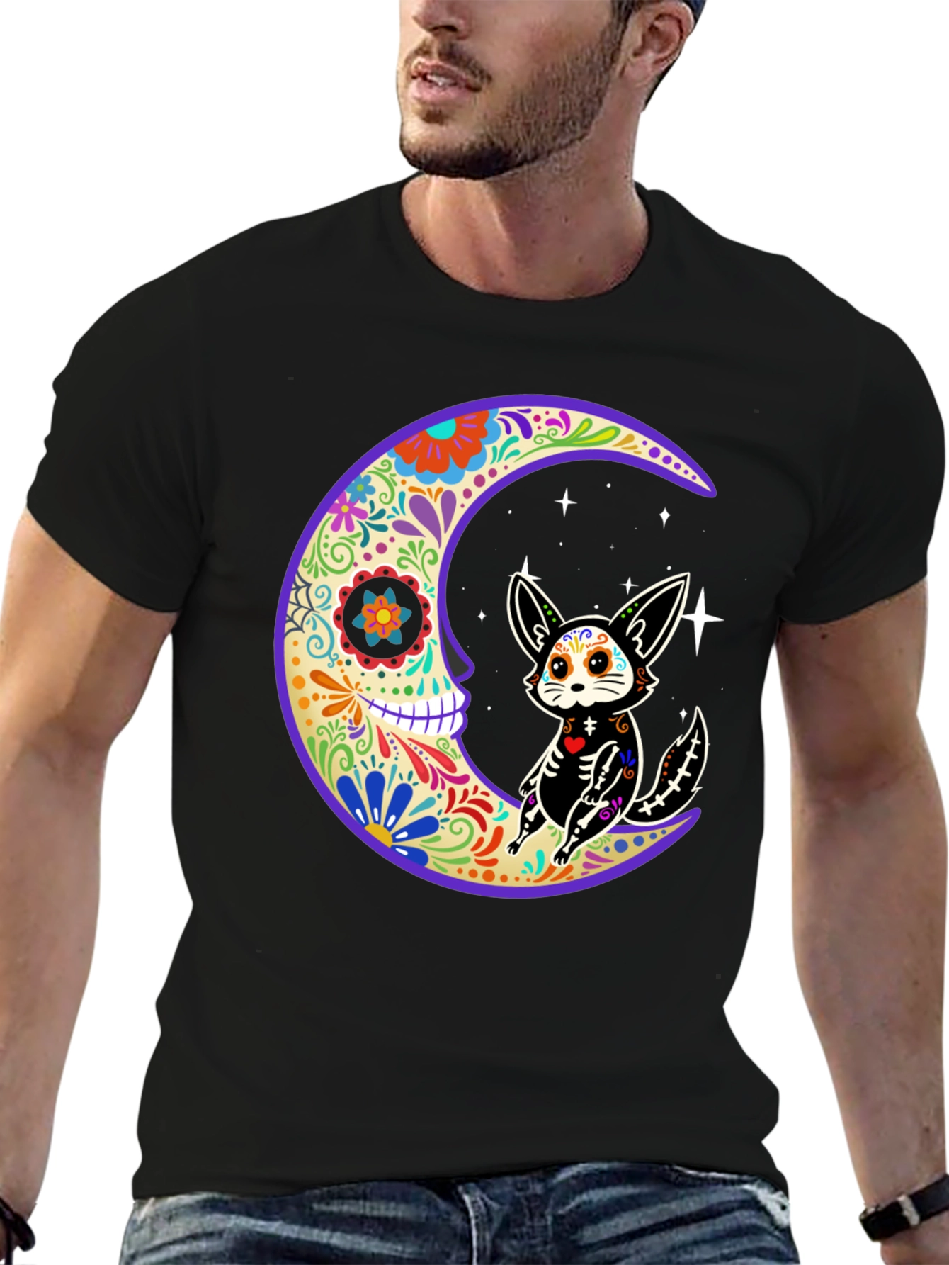 Sugar Skull Moon & Cat T-Shirt