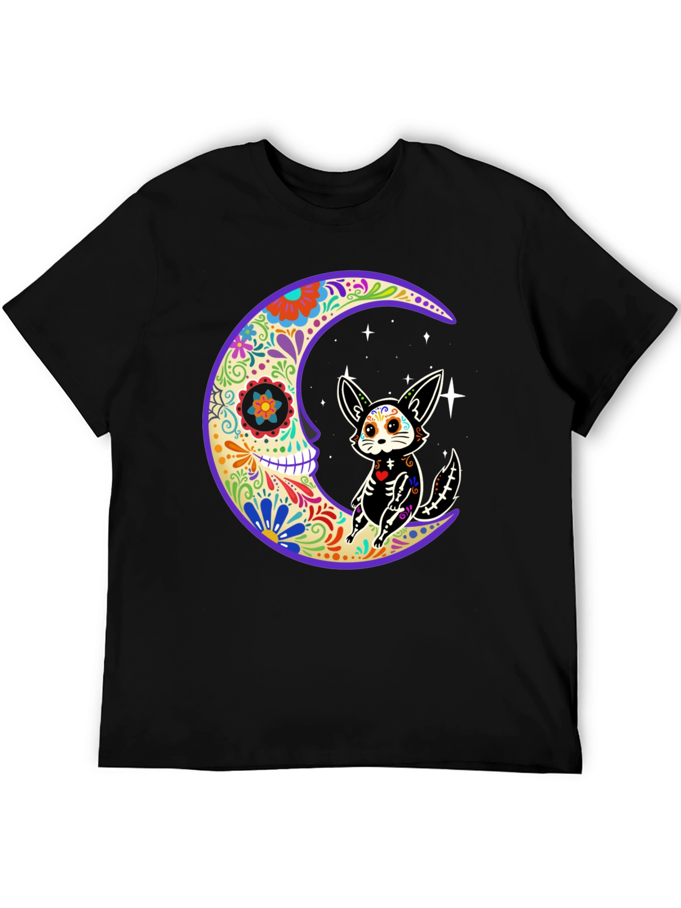 Sugar Skull Moon & Cat T-Shirt