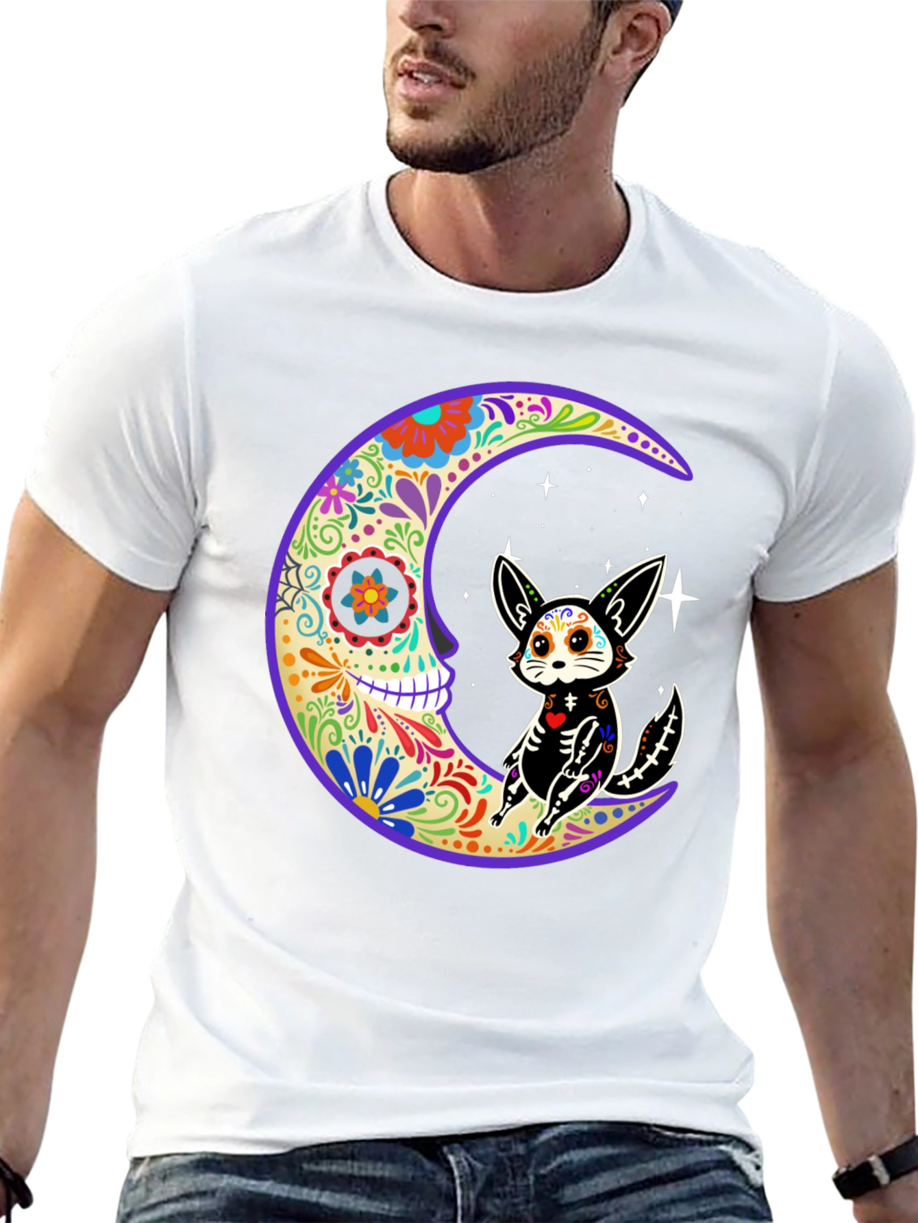 Sugar Skull Moon & Cat T-Shirt