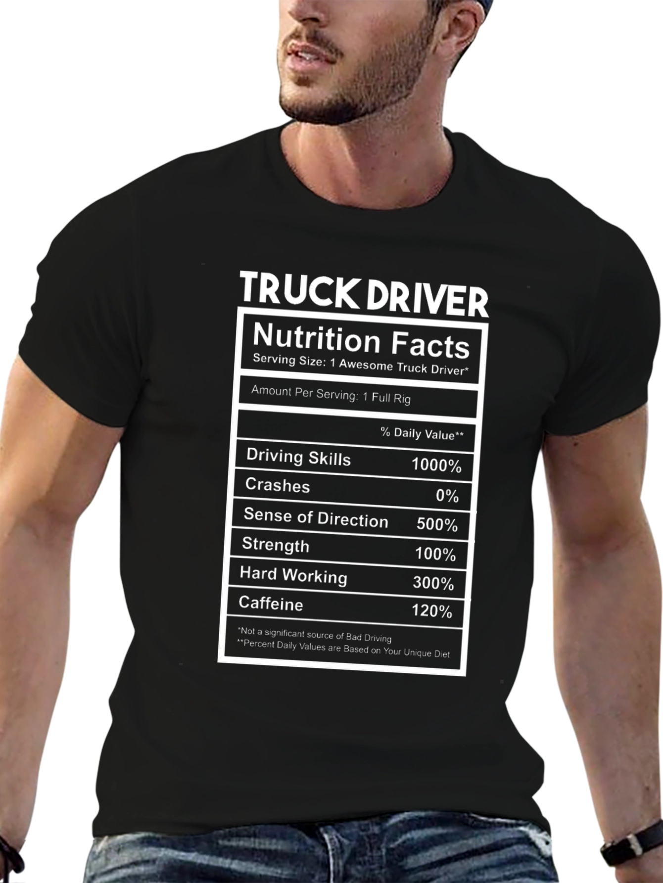 Truck Driver Nutrition Facts T-Shirt Funny