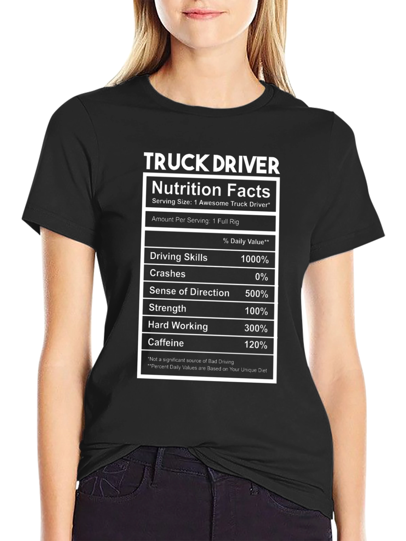 Truck Driver Nutrition Facts T-Shirt Funny