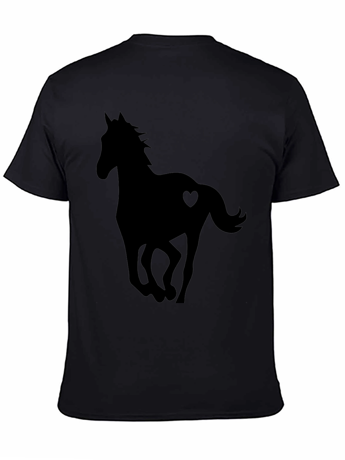 Horse Heart Silhouette Black T-Shirt