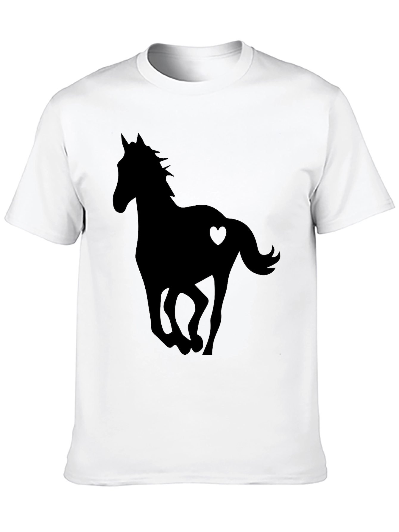 Horse Heart Silhouette Black T-Shirt
