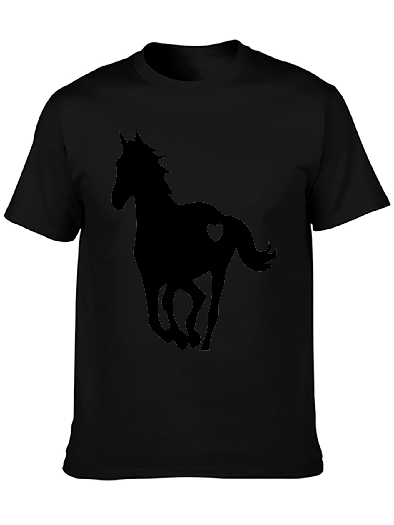 Horse Heart Silhouette Black T-Shirt