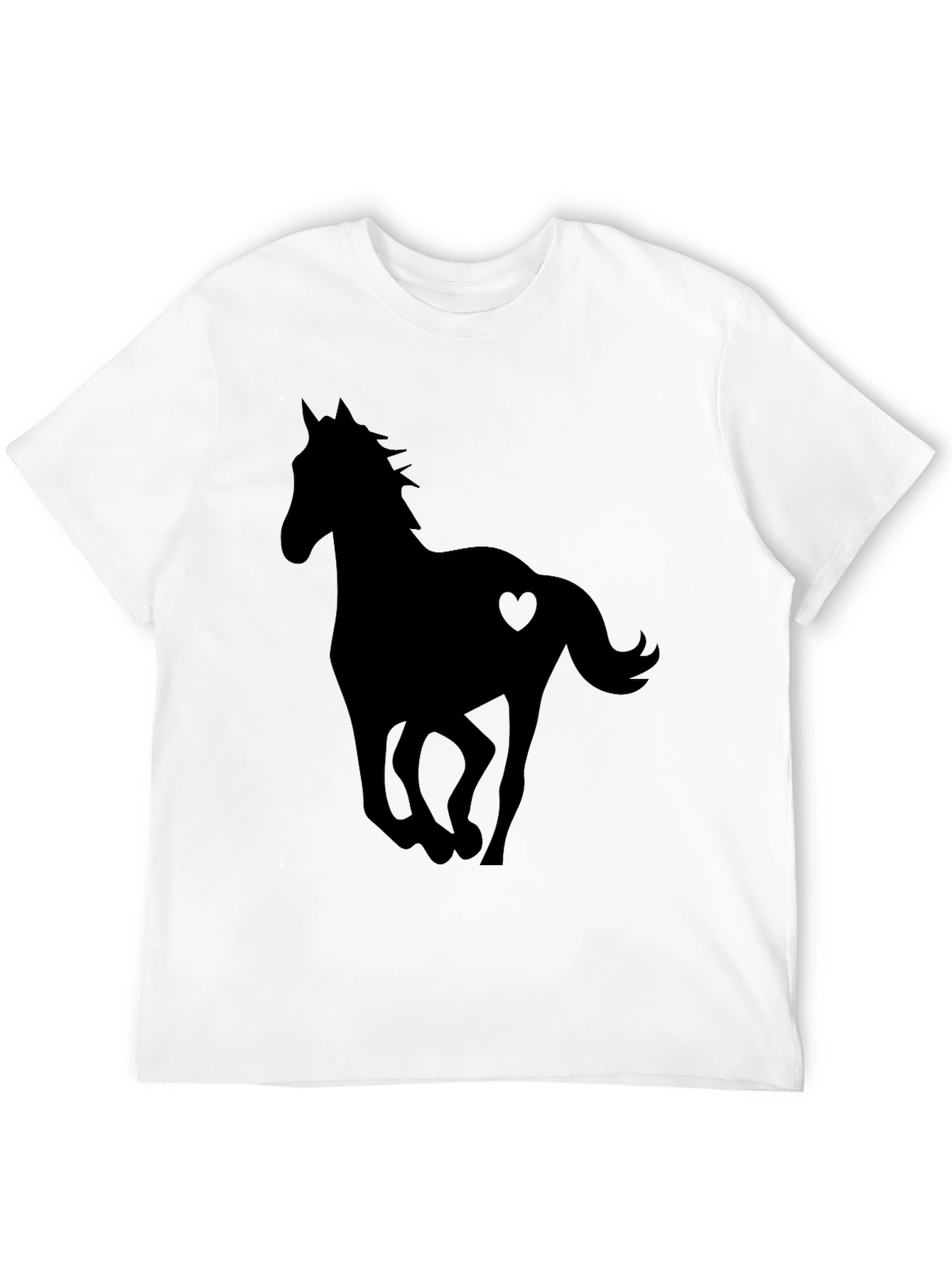 Horse Heart Silhouette Black T-Shirt
