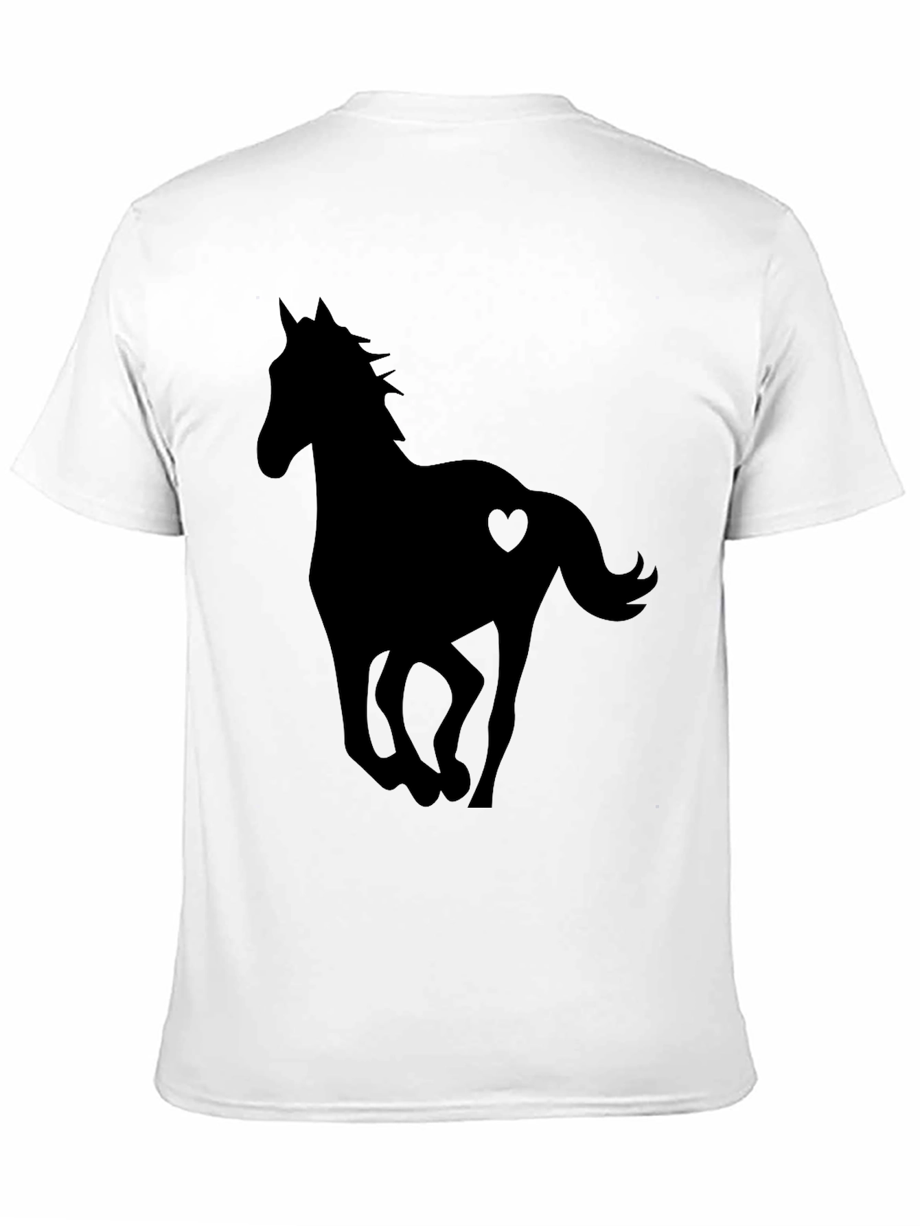 Horse Heart Silhouette Black T-Shirt
