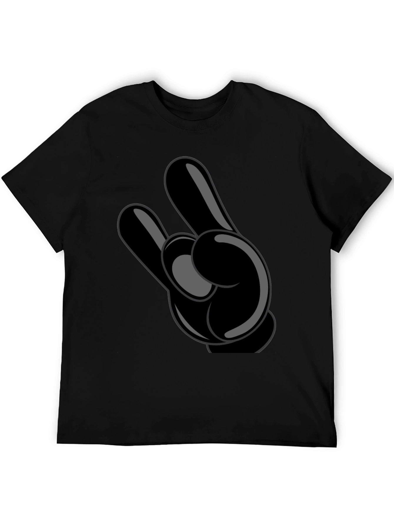 Cartoon Hand Graphic Black T-Shirt
