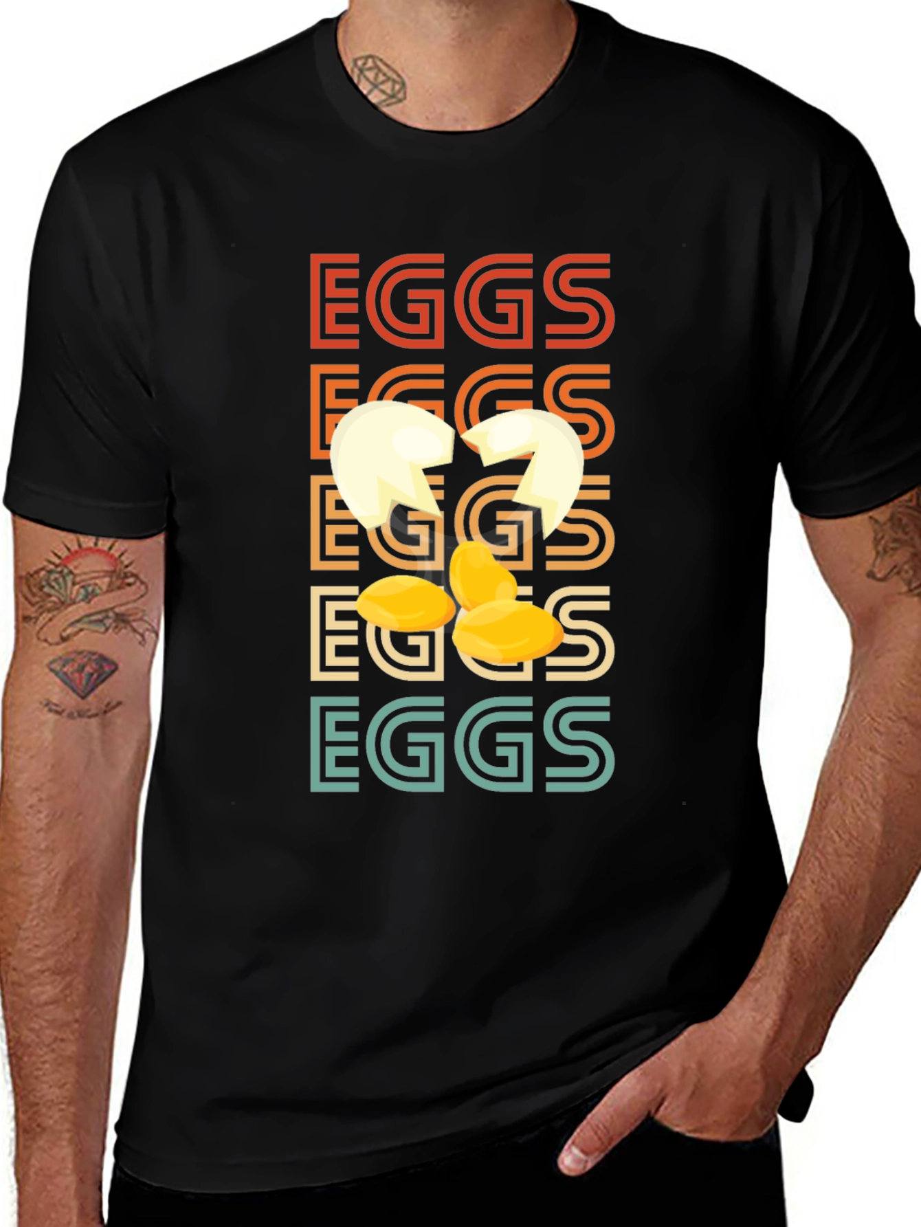 Retro Cracked Egg T-Shirt - Novelty Graphic Tee