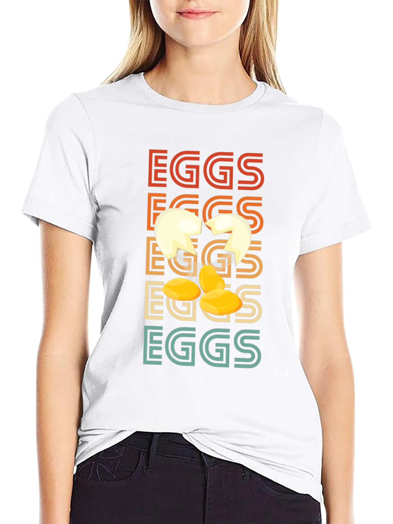 Retro Cracked Egg T-Shirt - Novelty Graphic Tee
