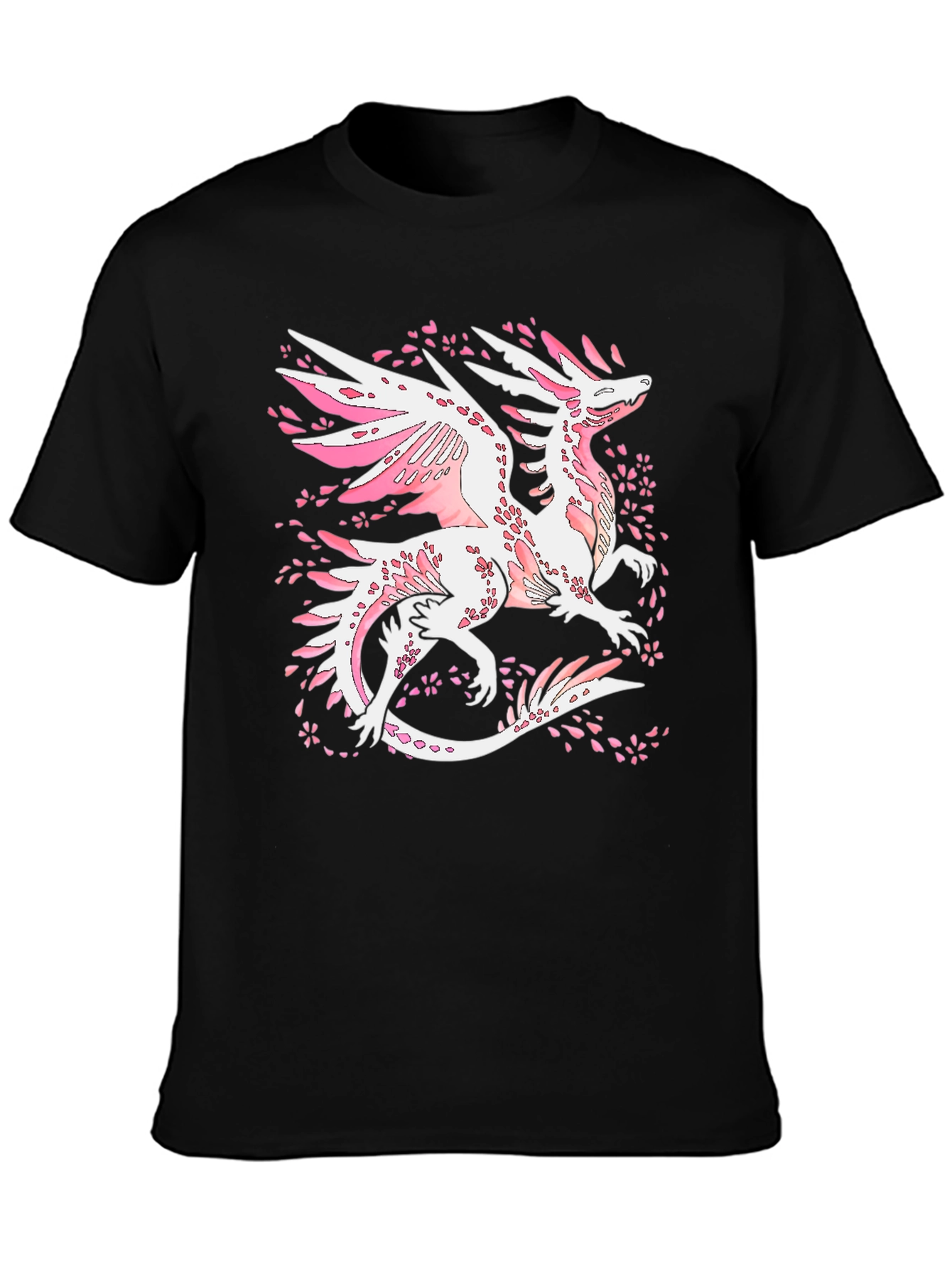 Dragon Cherry Blossom Black T-Shirt