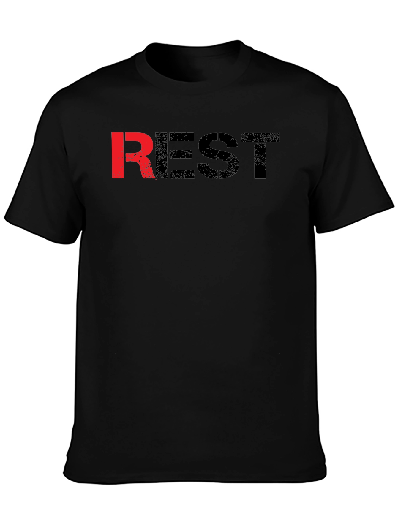Mens Black REST Graphic T-Shirt