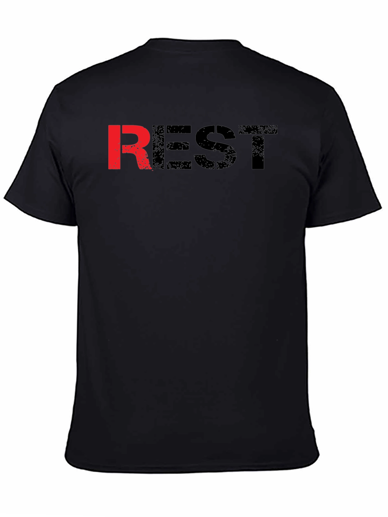 Mens Black REST Graphic T-Shirt