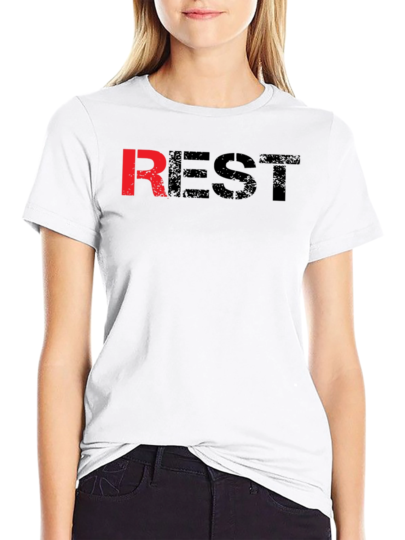 Mens Black REST Graphic T-Shirt