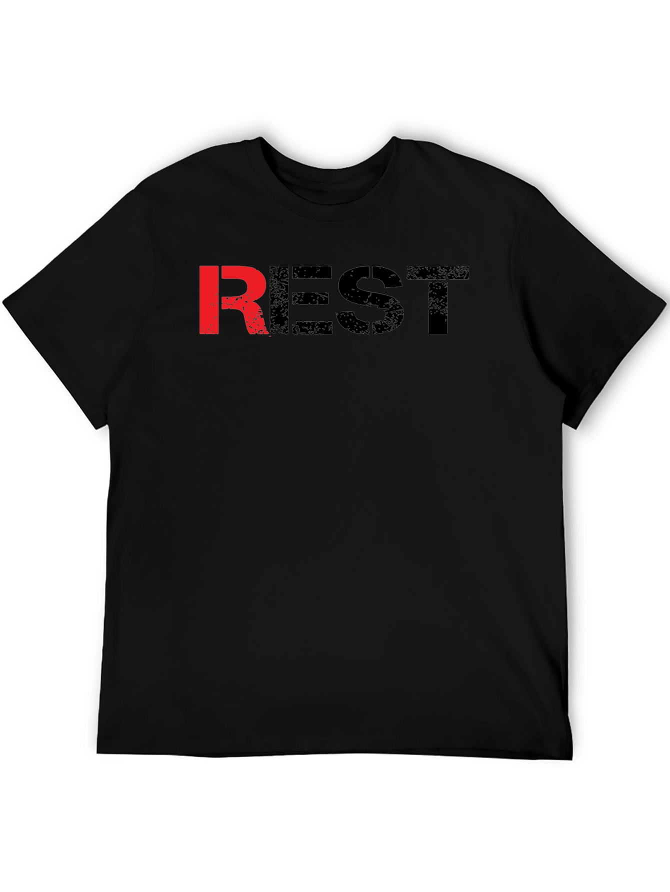 Mens Black REST Graphic T-Shirt