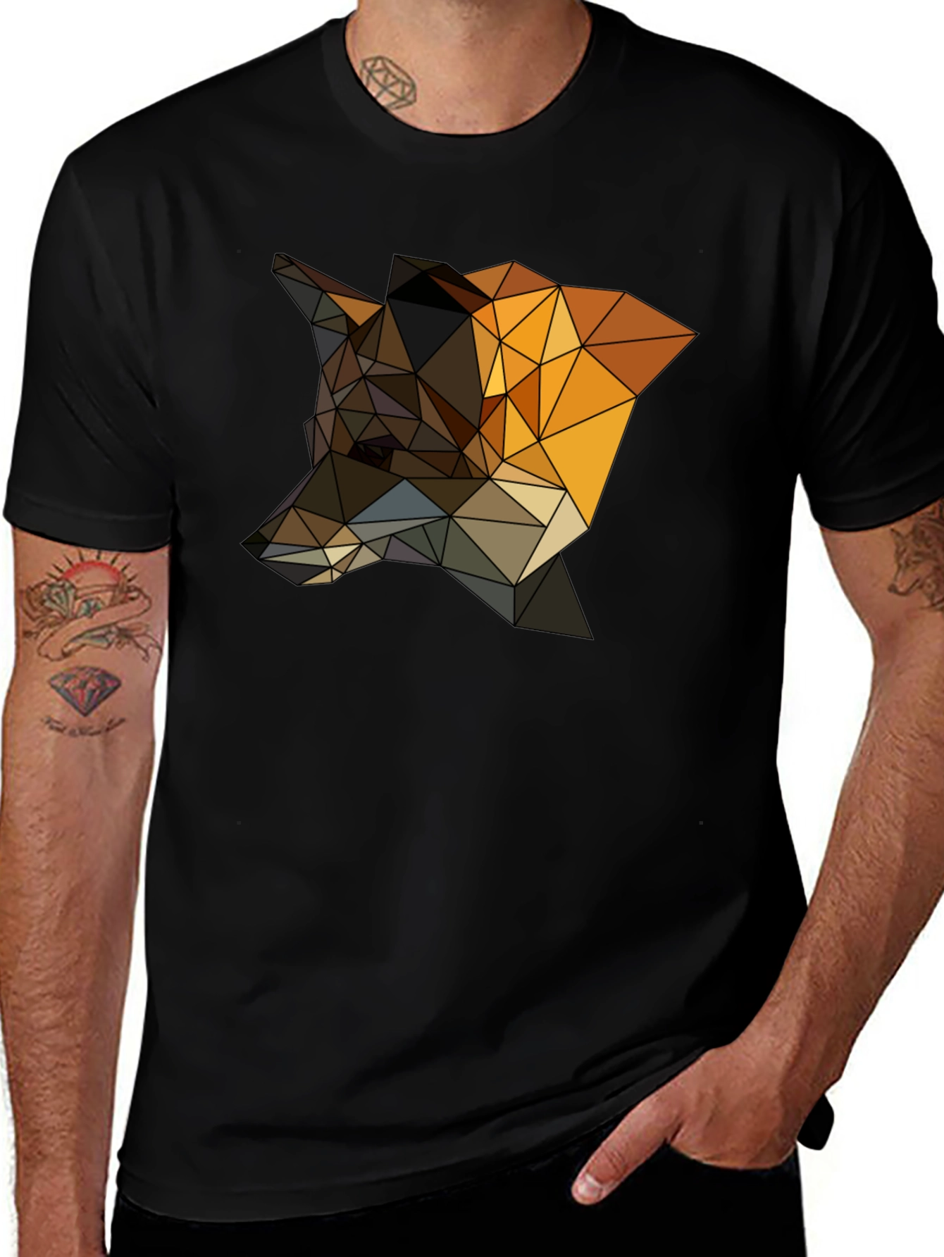 Geometric Fox T-Shirt - Stylish Animal Design